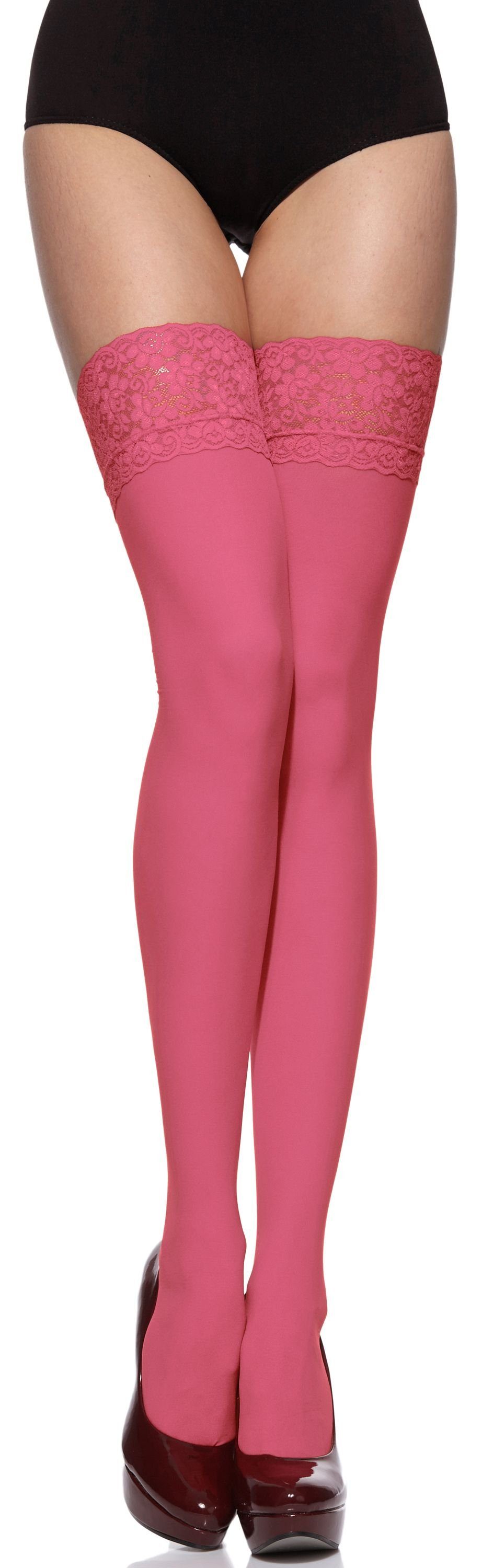 Merry Style Halterlose Strümpfe Damen halterlose Mikrofaser 40 DEN Strümpfe mit Spitze MSSSJ01