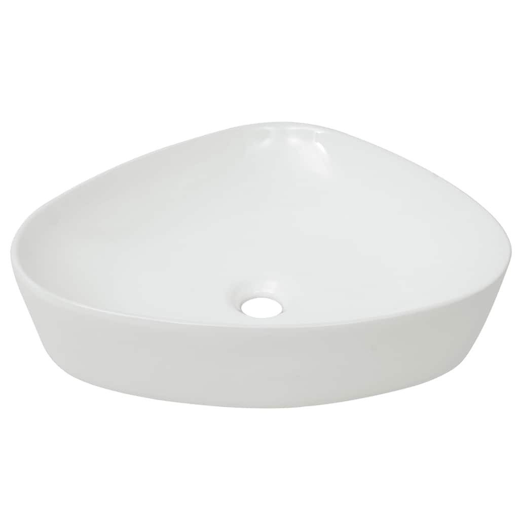 vidaXL Waschbecken Waschbecken Dreiecksform Keramik Weiß 50,5 x 41 x 12 cm, Waschbecken Dreiecksform Keramik Weiß Waschtisch Aufsatzwaschbecken