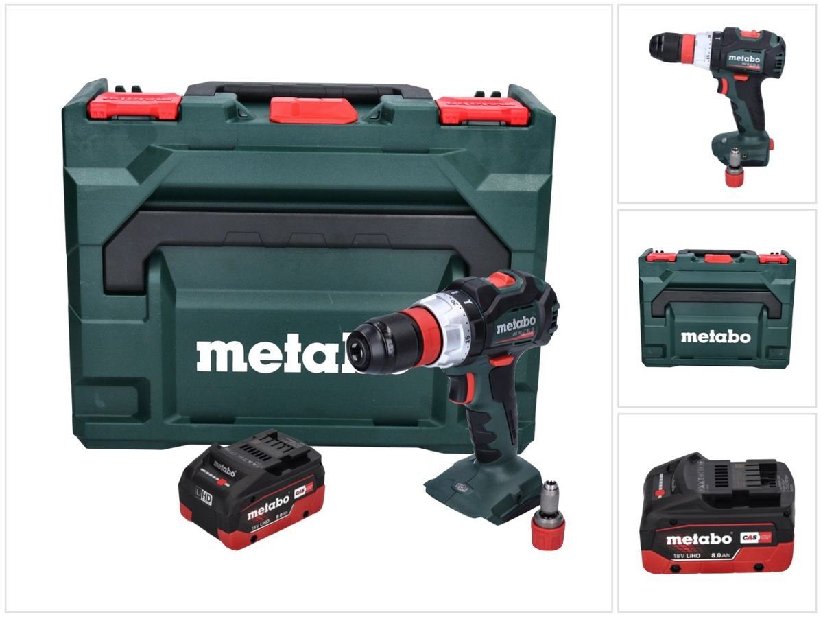 metabo Säulenbohrmaschine BS 18 LT BL Q Akku Bohrschrauber 18 V 75 Nm Brushless + 1x Akku 8,0 A