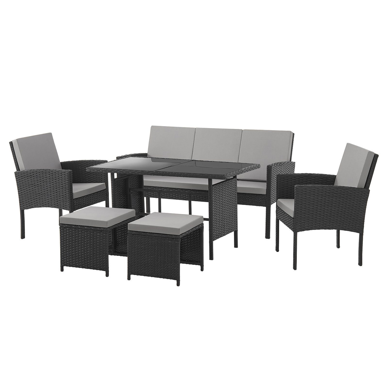 SVITA Gartenlounge-Set DENVER, (Gartenmöbel-Set), Essgruppe, Rattan, günstig online kaufen