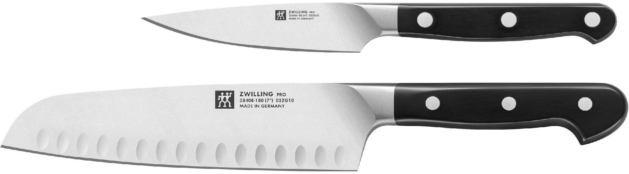 Zwilling Messer-Set Pro (Set, 2-tlg), 1 Spick & Garniermesser (10 cm), 1 Santokumesser (18 cm). | Messersets
