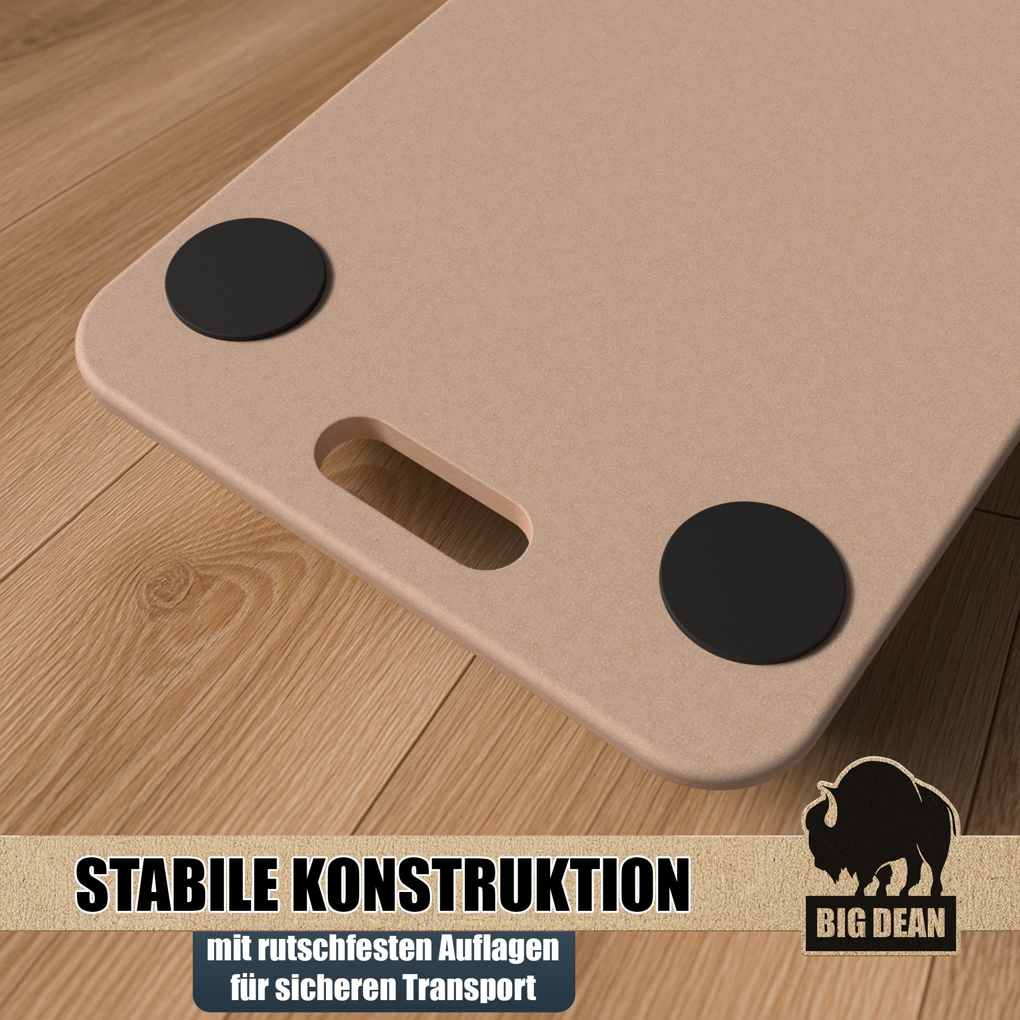 BigDean Rollbrett Plattformwagen bis 250kg belastbar Rollbrett bodenschonende TPE Rollen, (Set, 3-St., Rollbrett), Möbelhund, Möbelroller, MDF-Natur, Antiprutschpads, Weiche TPE Rollen