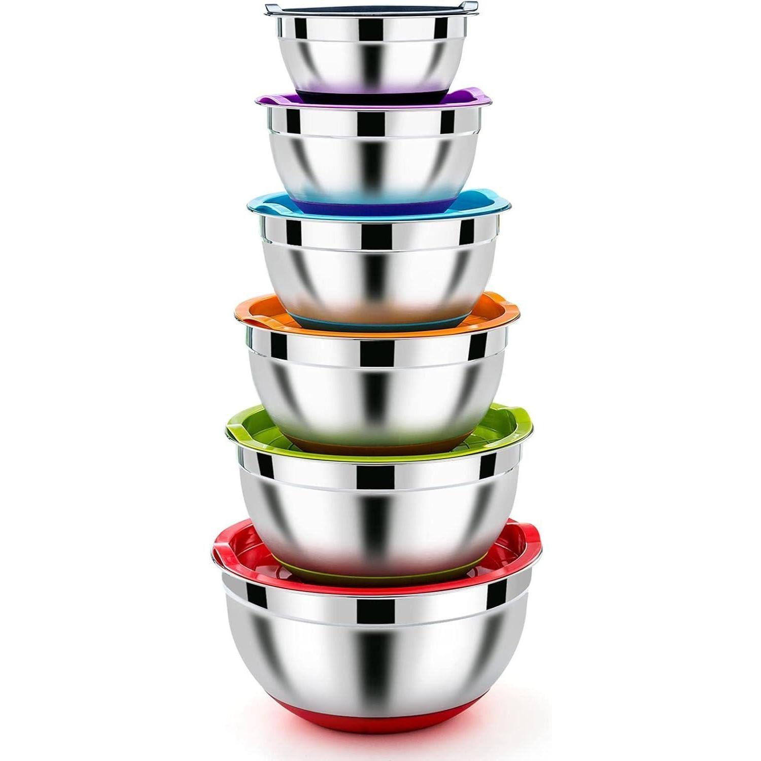 LuxusKollektion Küchenorganizer-Set Rührschüssel Set Edelstahl Salatschüsse günstig online kaufen