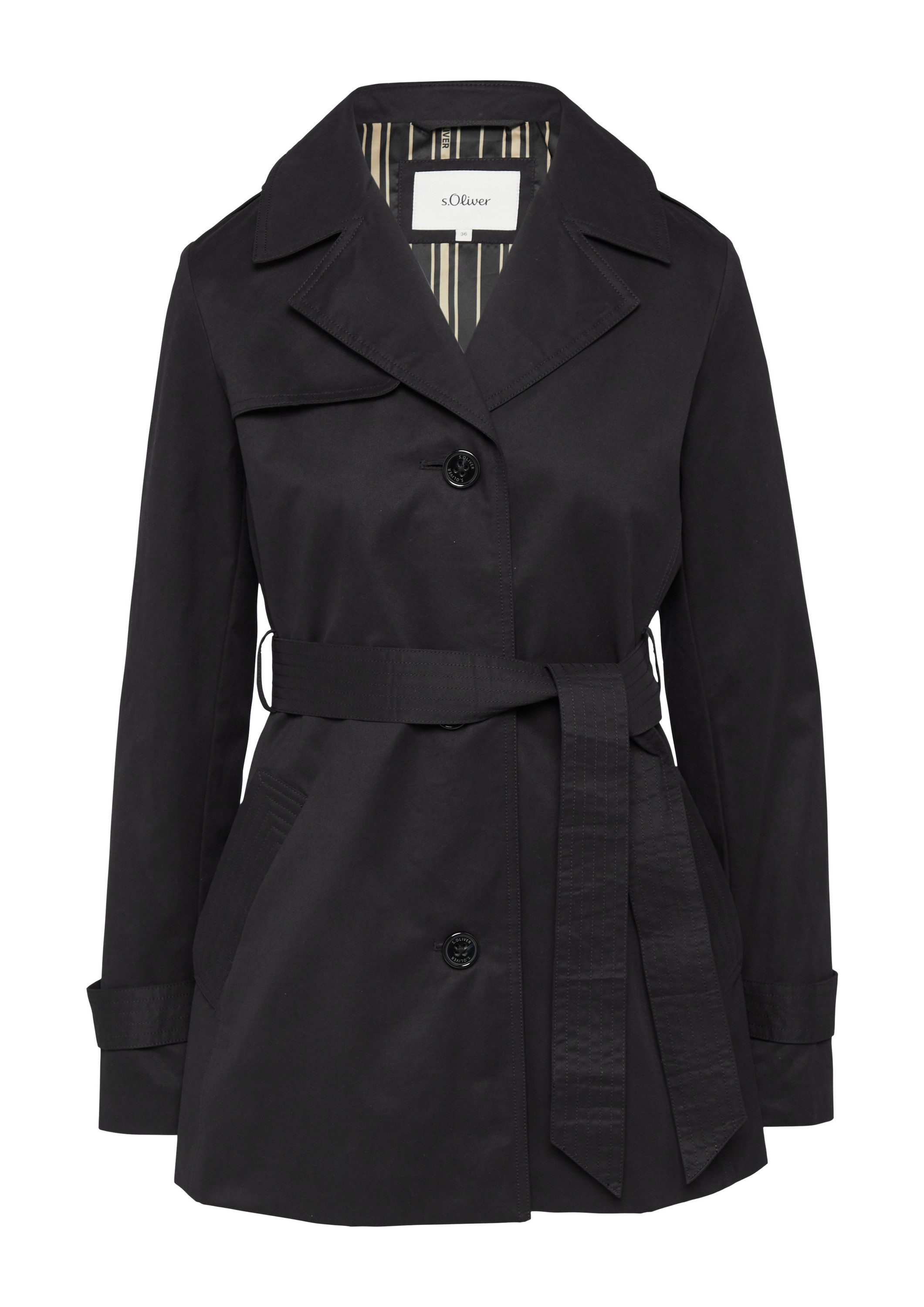 s.Oliver Funktionsjacke Outdoor-Jacke Kurzer Trench mit Gürtel günstig online kaufen