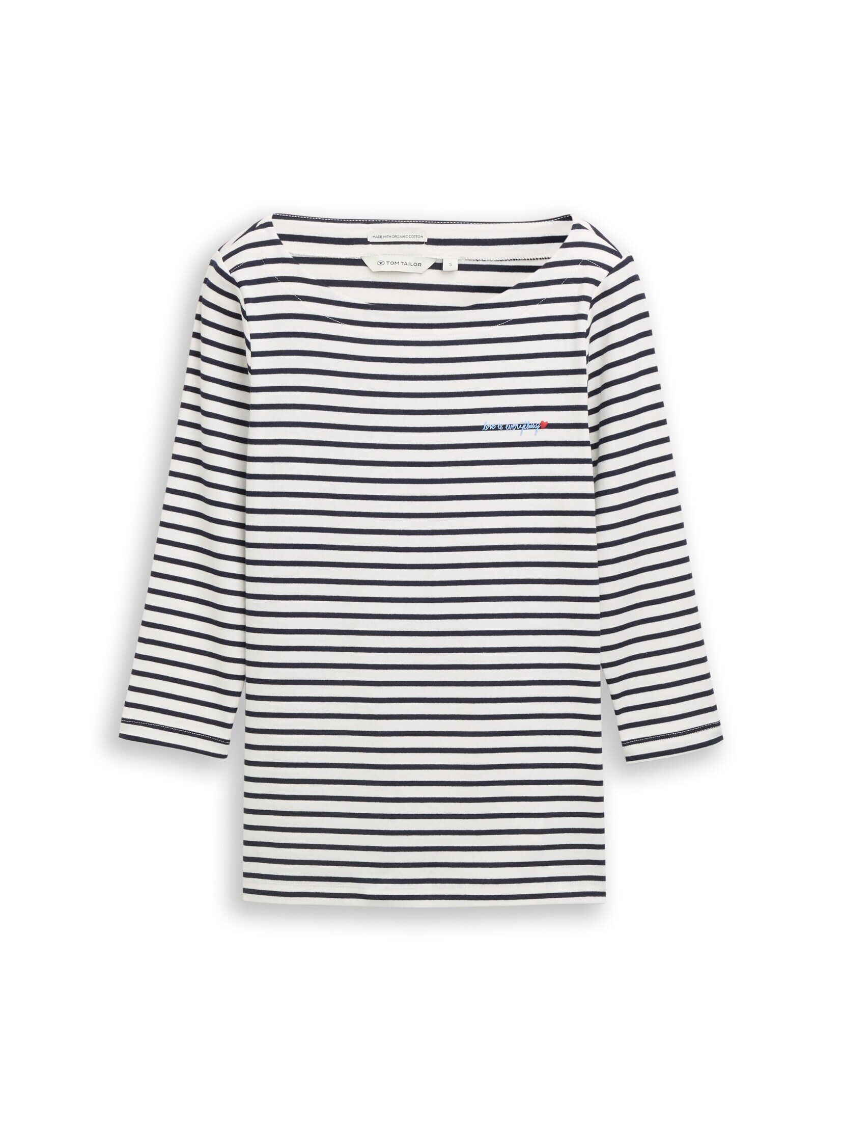 TOM TAILOR 3/4-Arm-Shirt T-Shirt Langarmshirt mit Streifenmuster günstig online kaufen