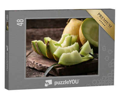 puzzleYOU Puzzle Melonenscheiben, 48 Puzzleteile, puzzleYOU-Kollektionen Obst, Essen und Trinken