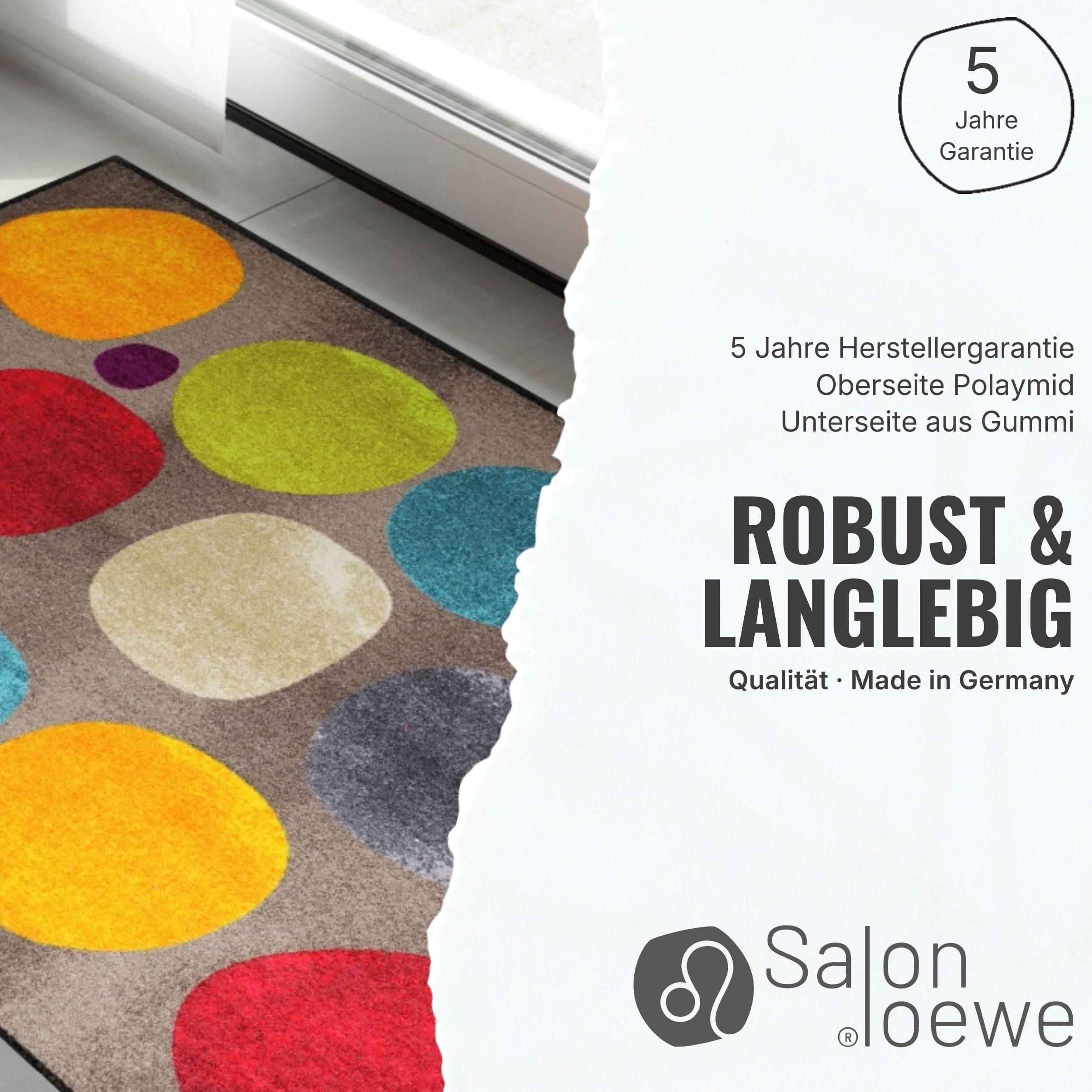 Salonloewe Fußmatte Fußmatte 75x120 Bella Vita beige, Eingangsmatte groß, Höhe: 750 mm