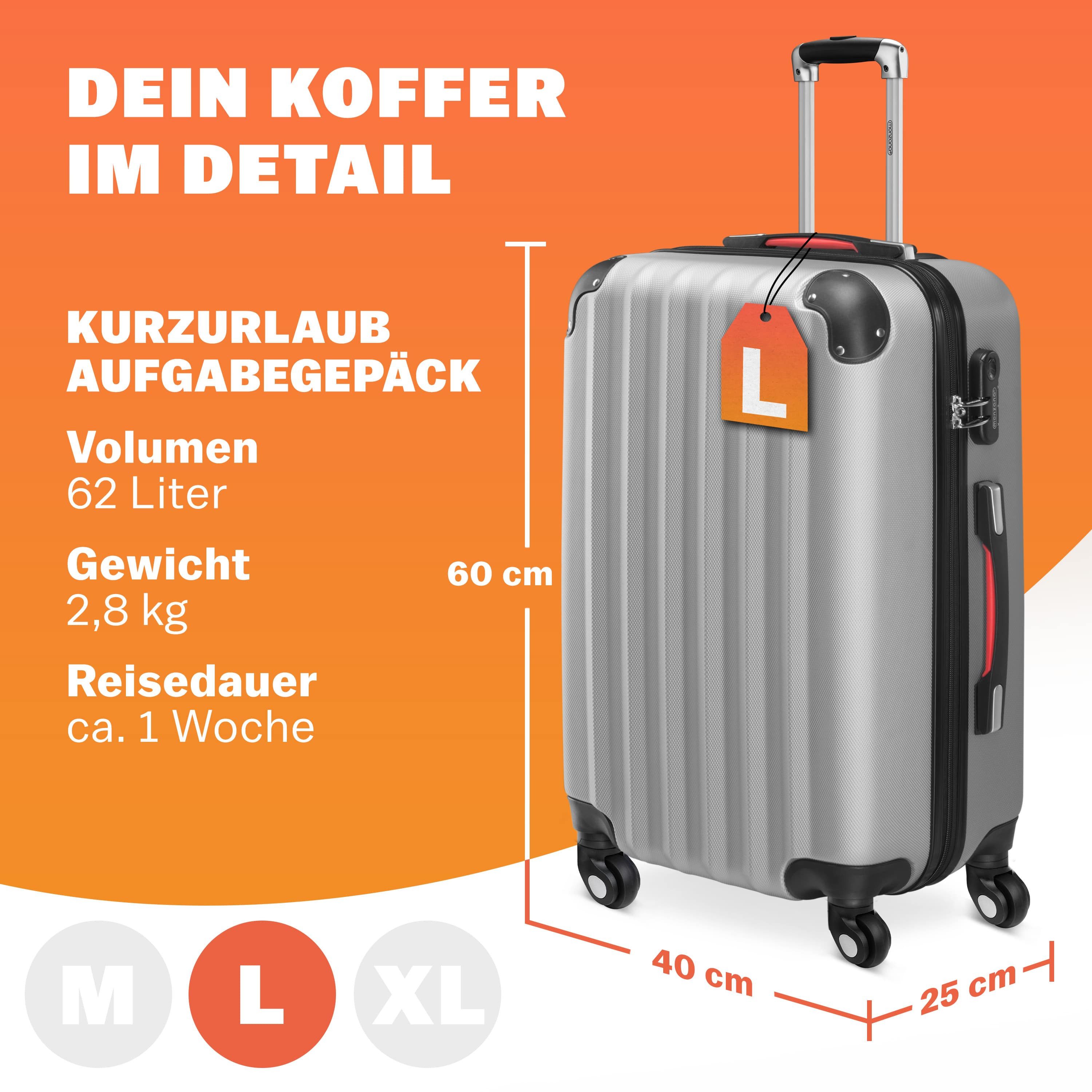 monzana Hartschalen-Trolley Baseline, 4 Rollen, Rollkoffer Zahlenschloss Re günstig online kaufen