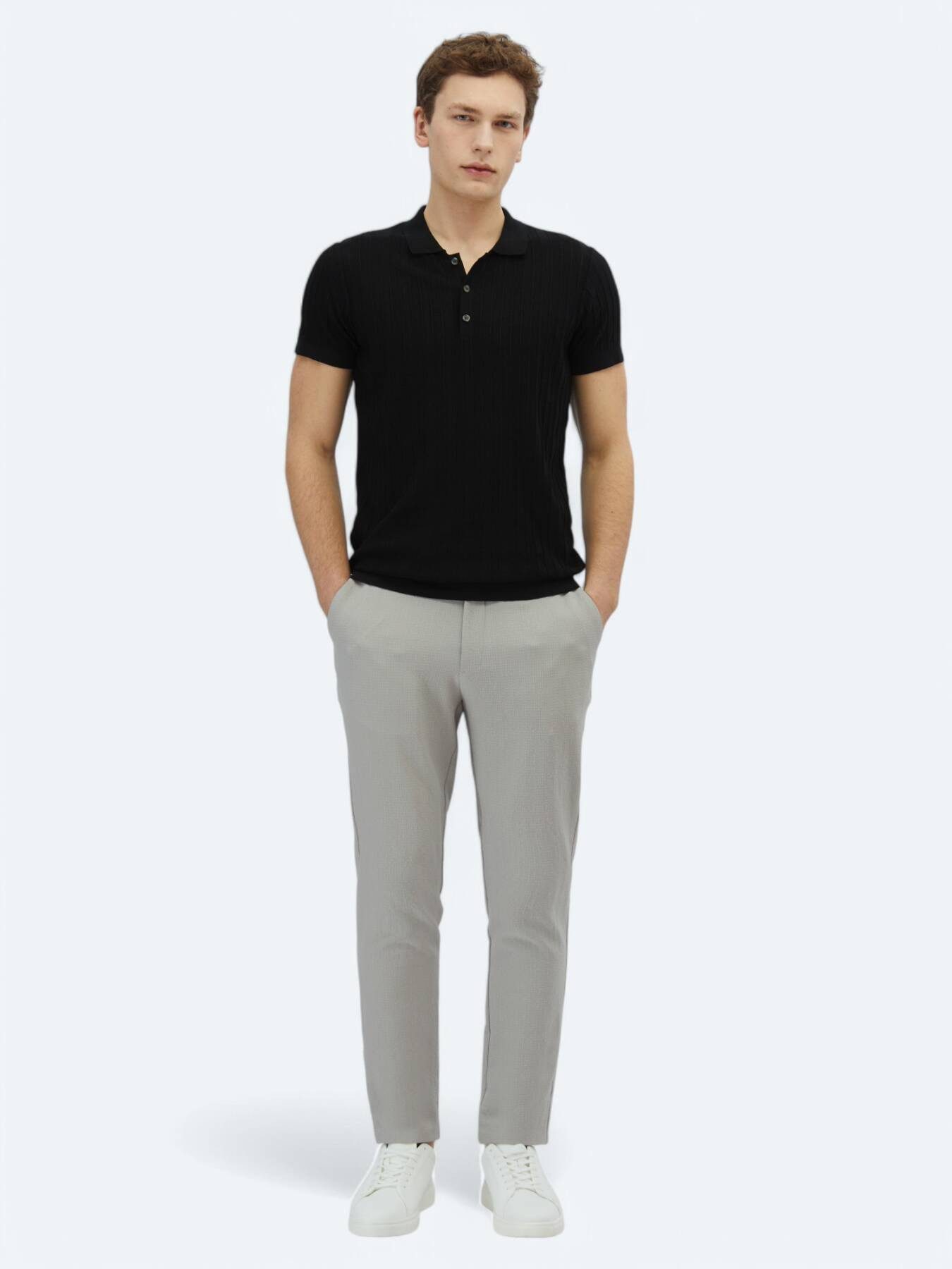 KİP Steppweste Gemustertes Polo Rollkragenstrick