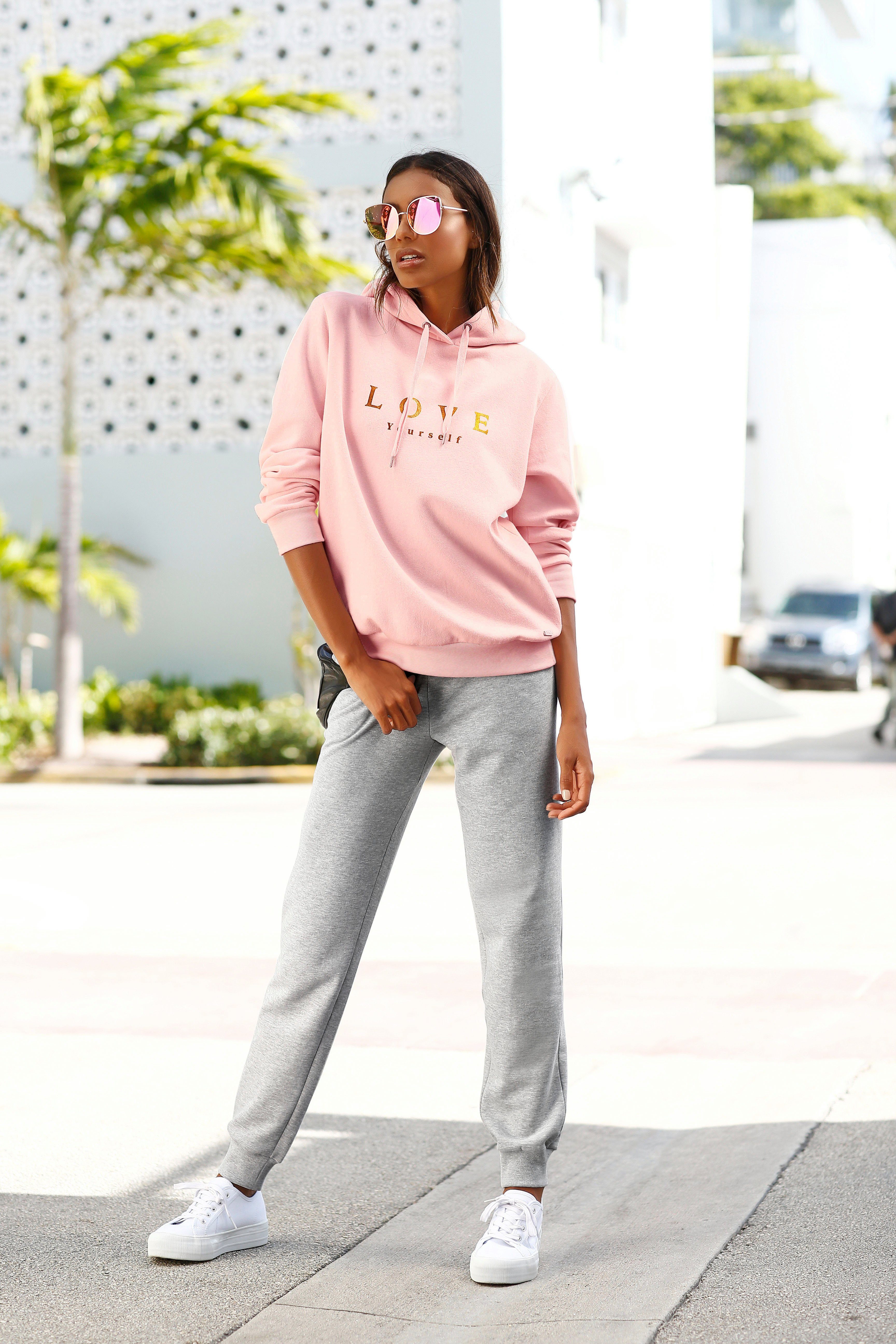 Buffalo Kapuzensweatshirt mit überschnittenen Schultern, Loungewear, Loungeanzug