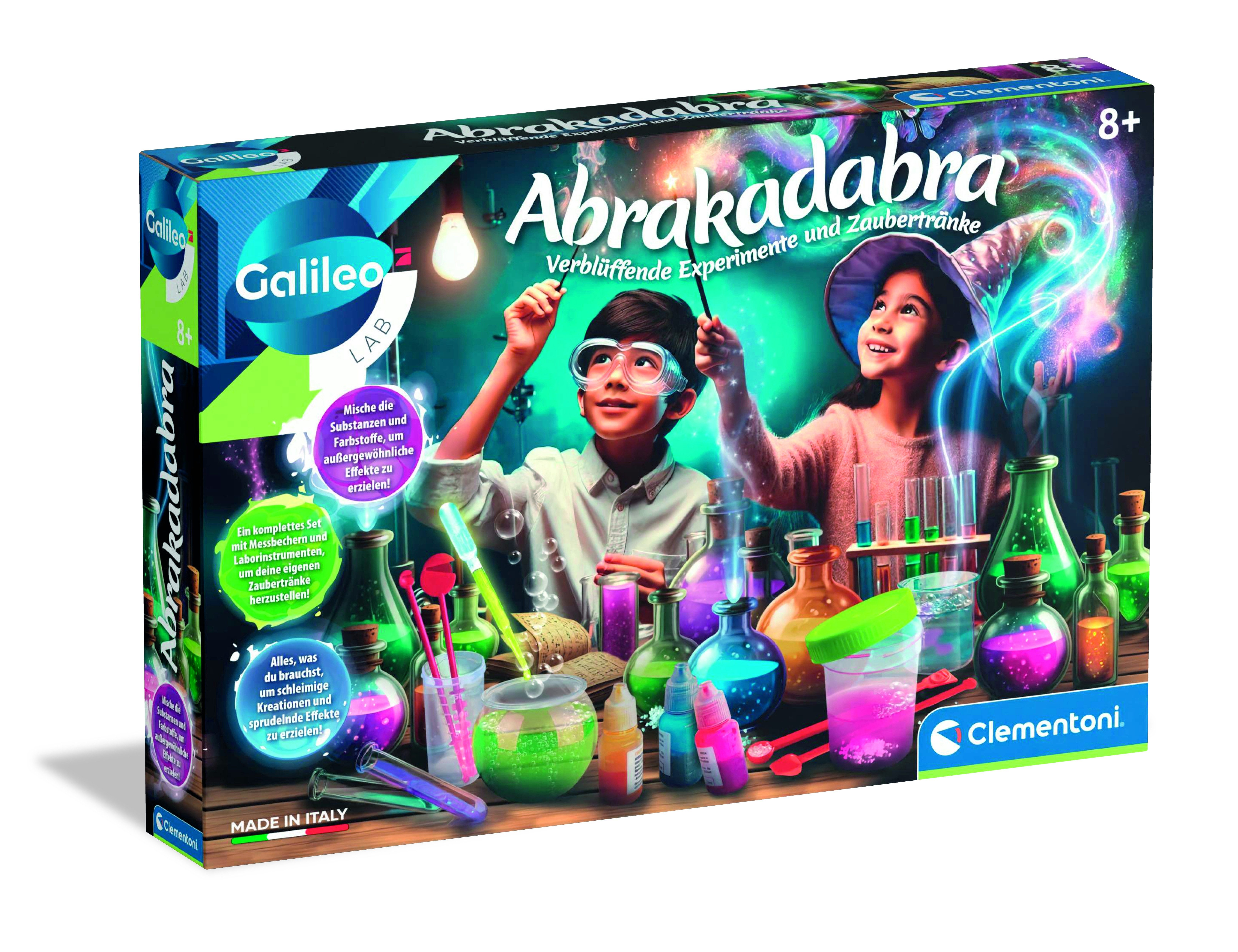 Clementoni® Experimentierkasten Galileo, Abrakadabra - Die Magie der Chemie, Made in Europe