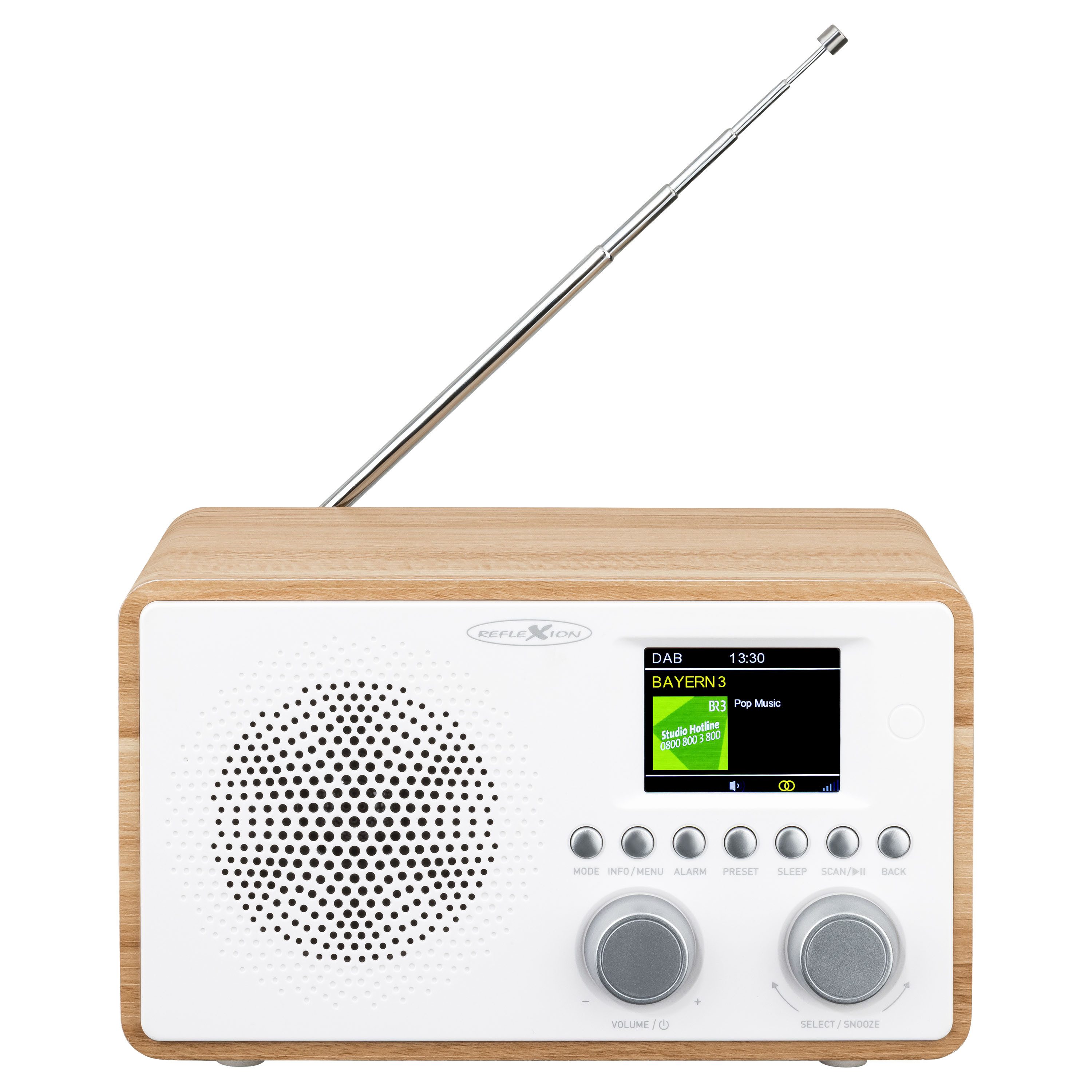 Reflexion HRA1824DAB+ Radio mit Bluetooth, UKW, USB, AUX-IN Digitalradio (DAB) (Digitalradio (DAB), 40 W, 2,4 Zoll Farbdisplay, Dual-Alarm & Sleep-Timer)