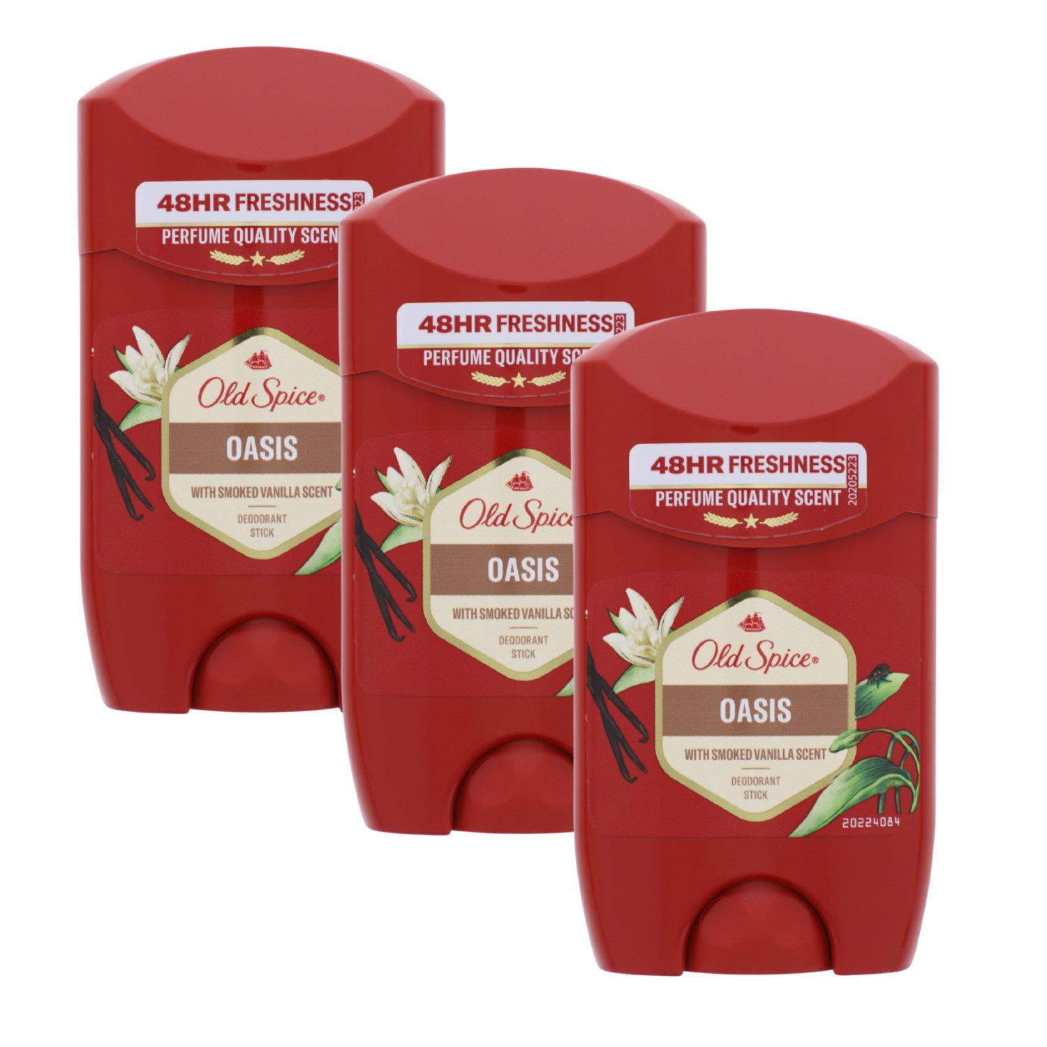 Old Spice Deo-Stift 3 x Old Spice Oasis Smoked Vanilla Deo Stick je 50ml 48h Schutz