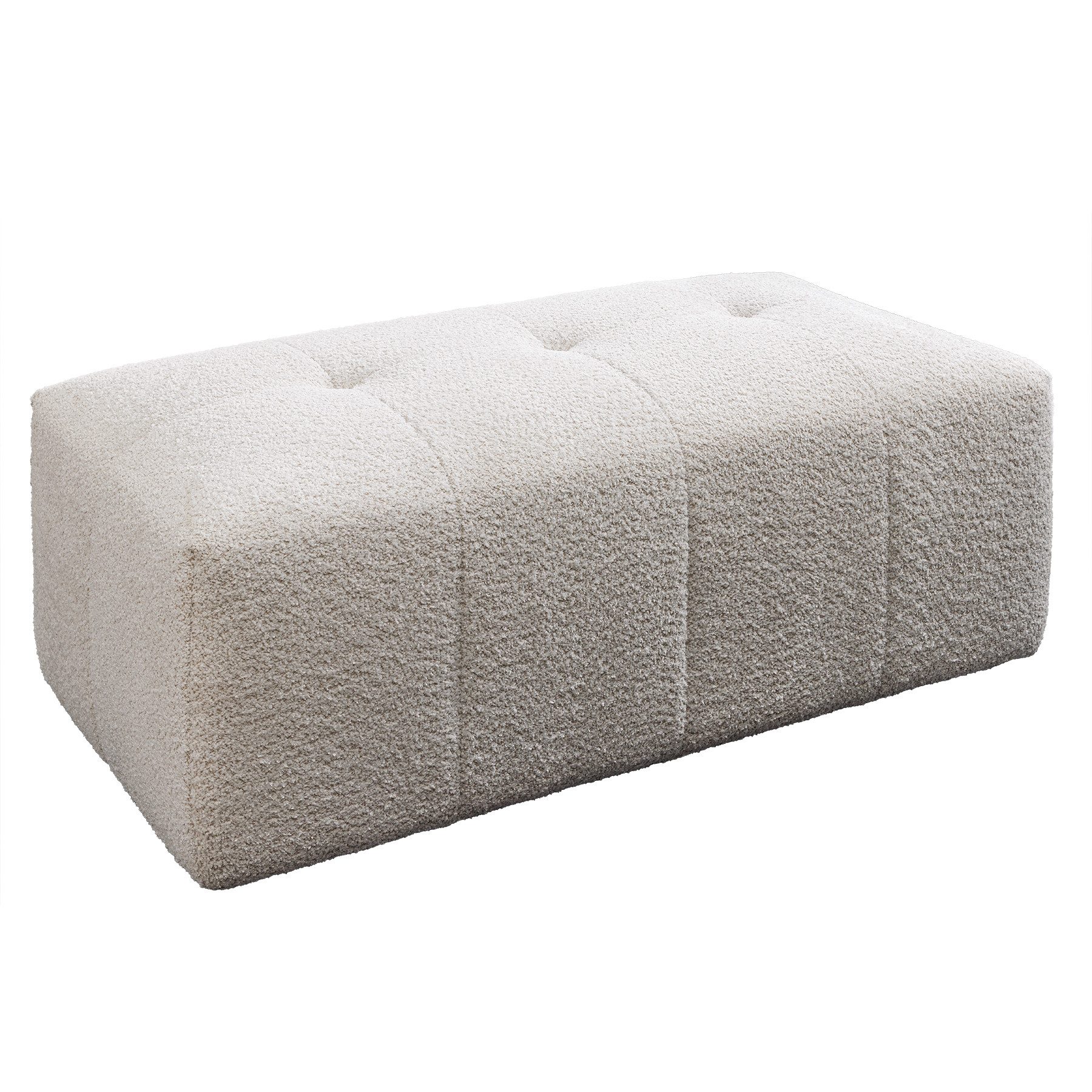 riess-ambiente Fußhocker ROYAL 120cm champagner beige - Bouclé, Federkern, günstig online kaufen