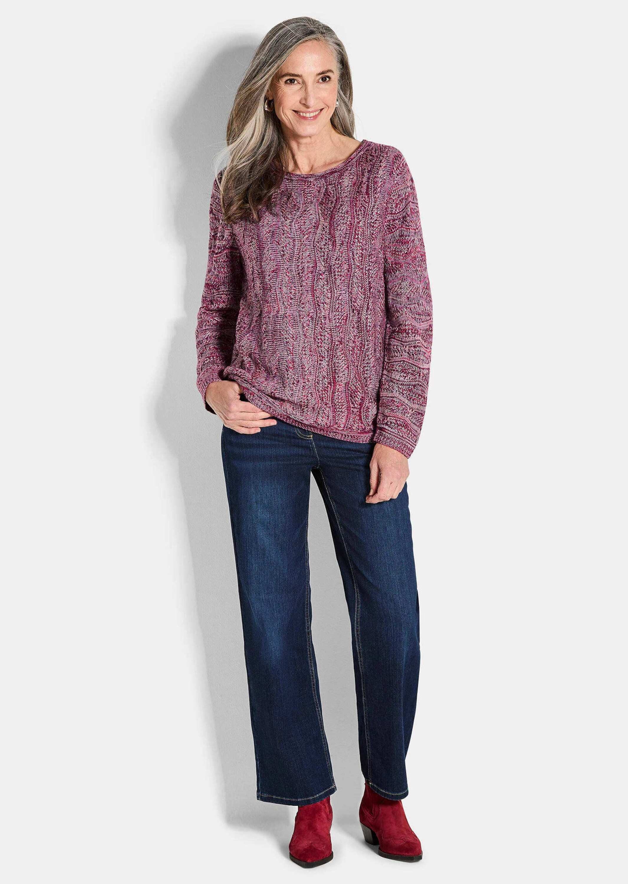 GOLDNER Strickpullover Kurzgröße: Strickpullover mit Wellenmuster günstig online kaufen