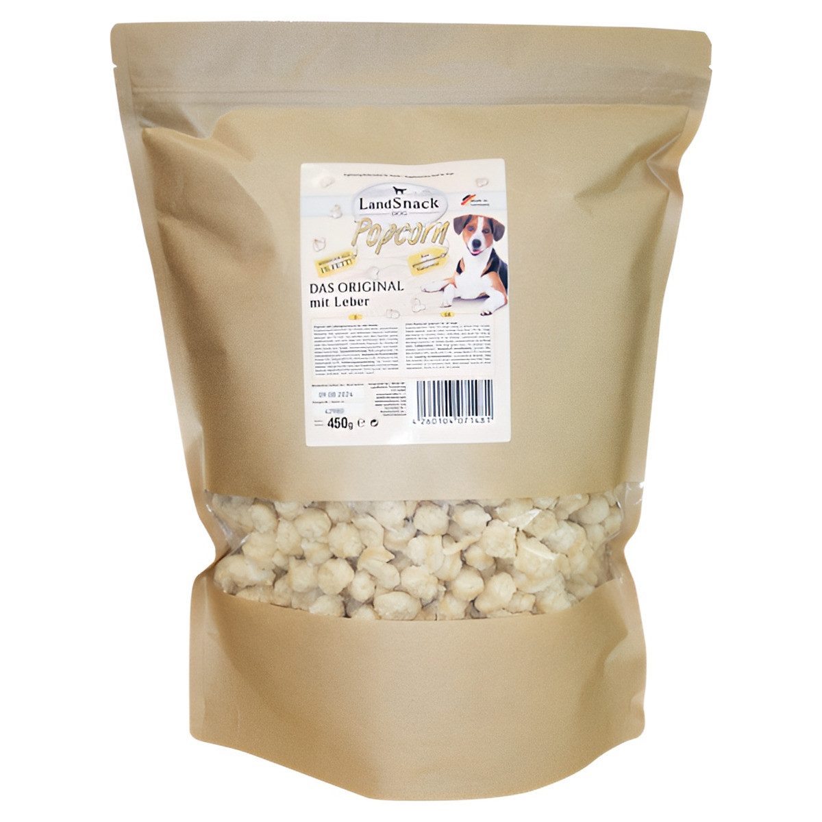 LANDFLEISCH Landsnack Popcorn mit Leber XXL-Pack 450 g, für: Hund
