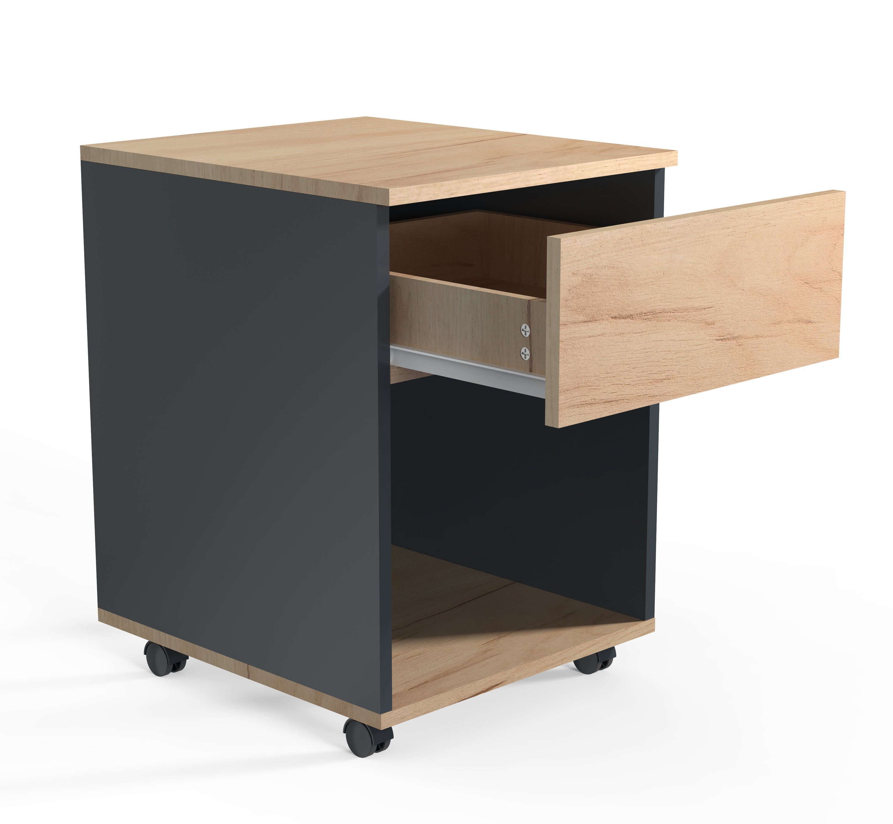 VCM Rollcontainer Büroschrank Dalosa H. 55 x B. 39 x T. 45 cm, Beistellcontainer mit Schubladen, Bürocontainer
