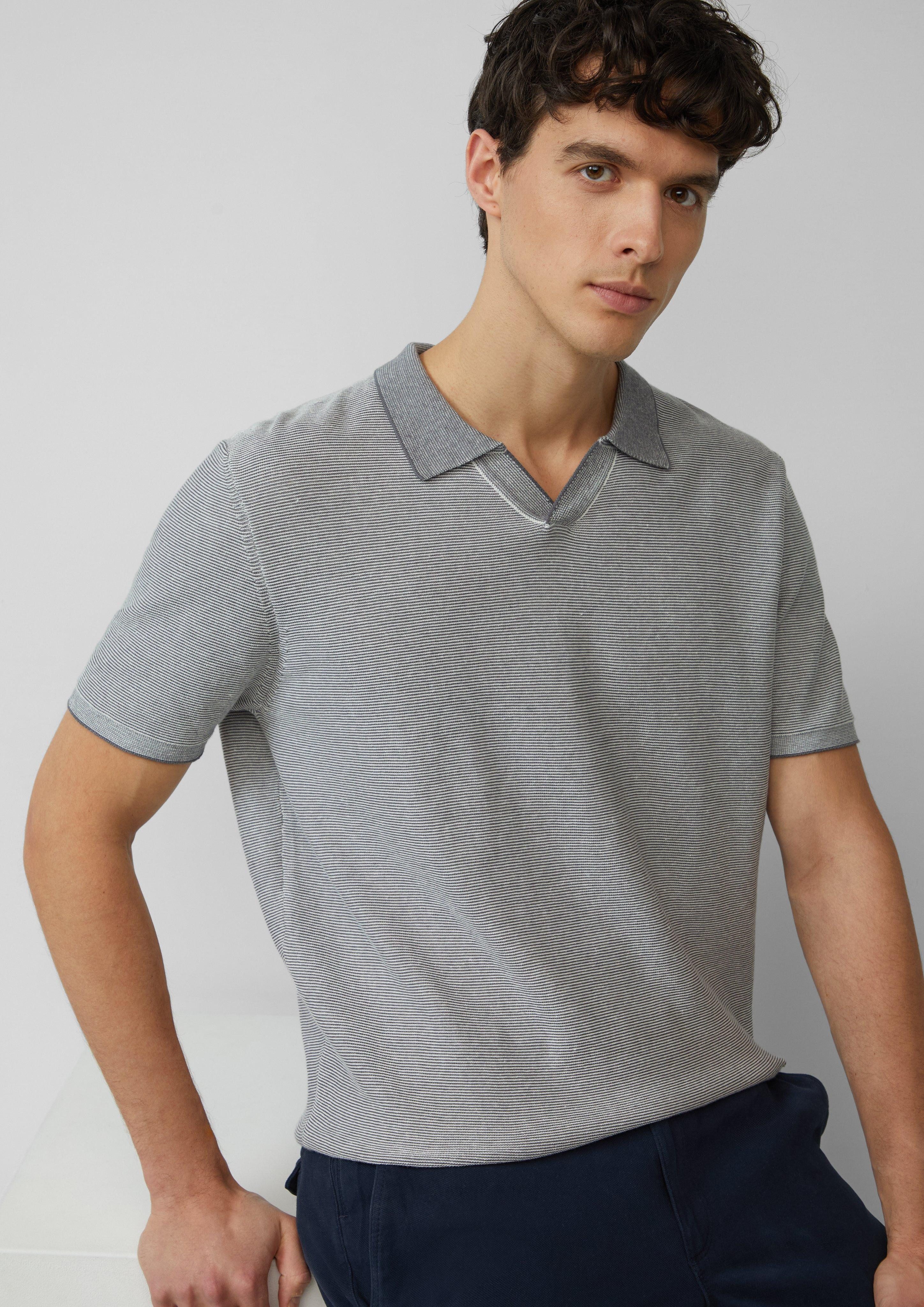 s.Oliver Strickpullover Gestricktes Poloshirt aus Leinenmix günstig online kaufen