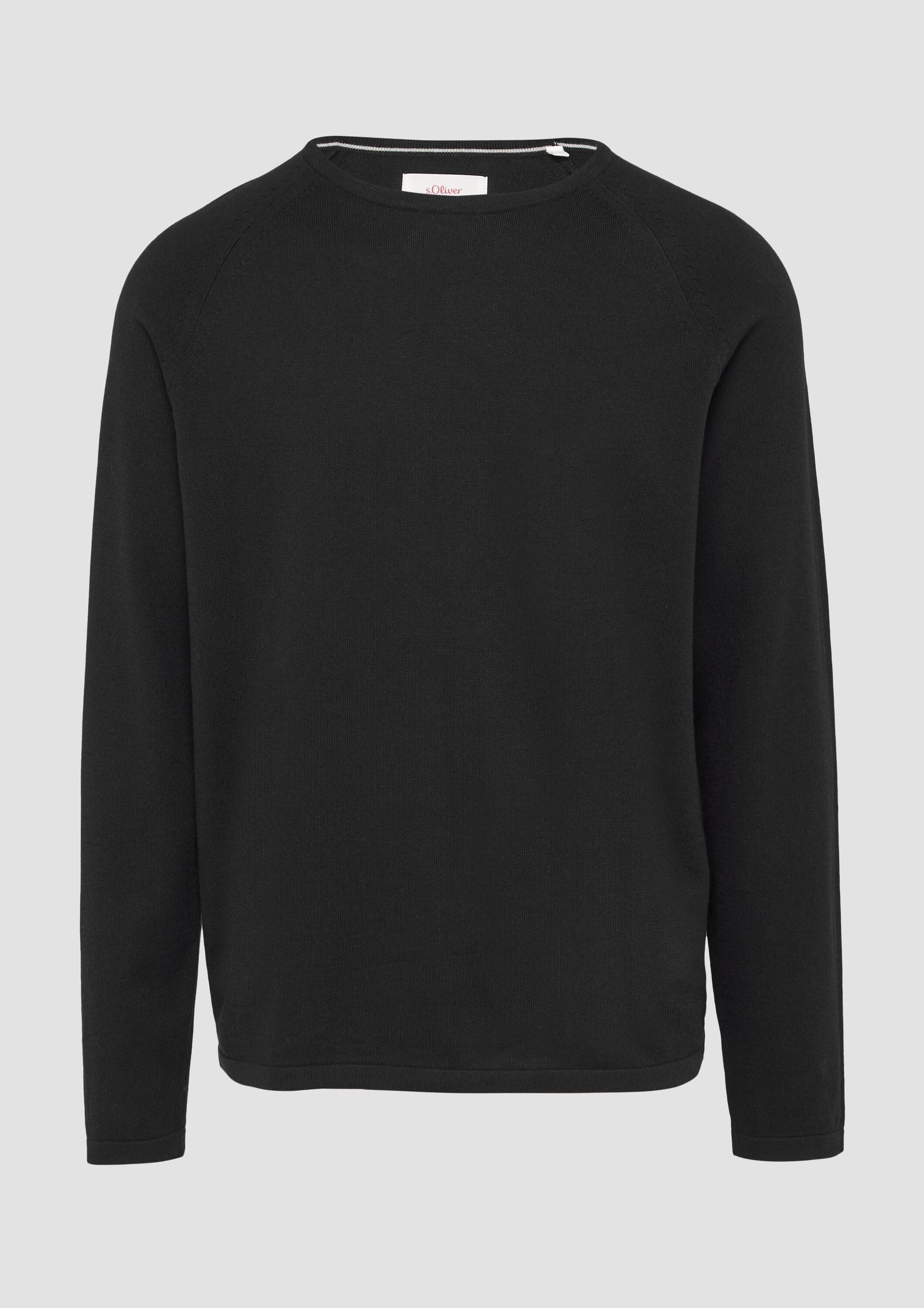 s.Oliver Longpullover Strickpullover Feinstrickpullover mit Raglanärmeln