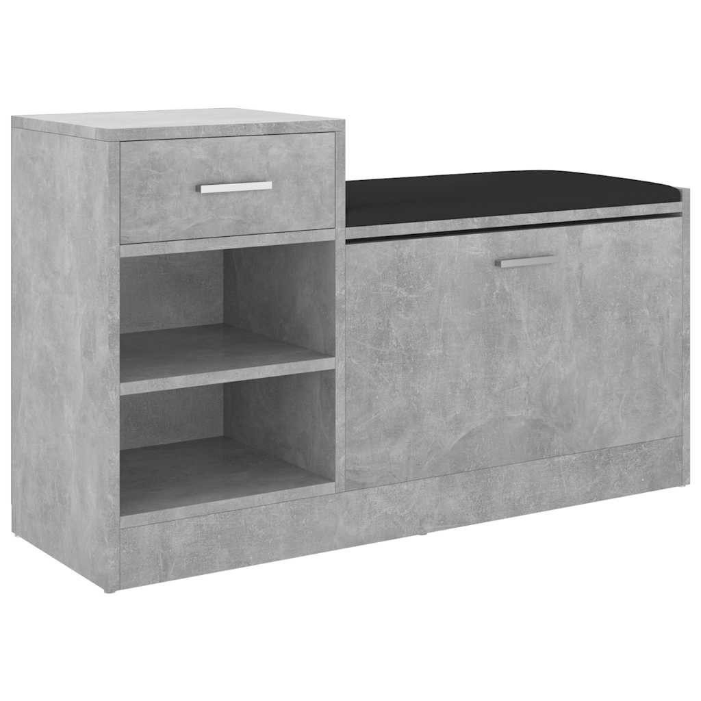 vidaXL Schuhregal Schuhbank Betongrau 94,5x31x57 cm Holzwerkstoff, 1-tlg.