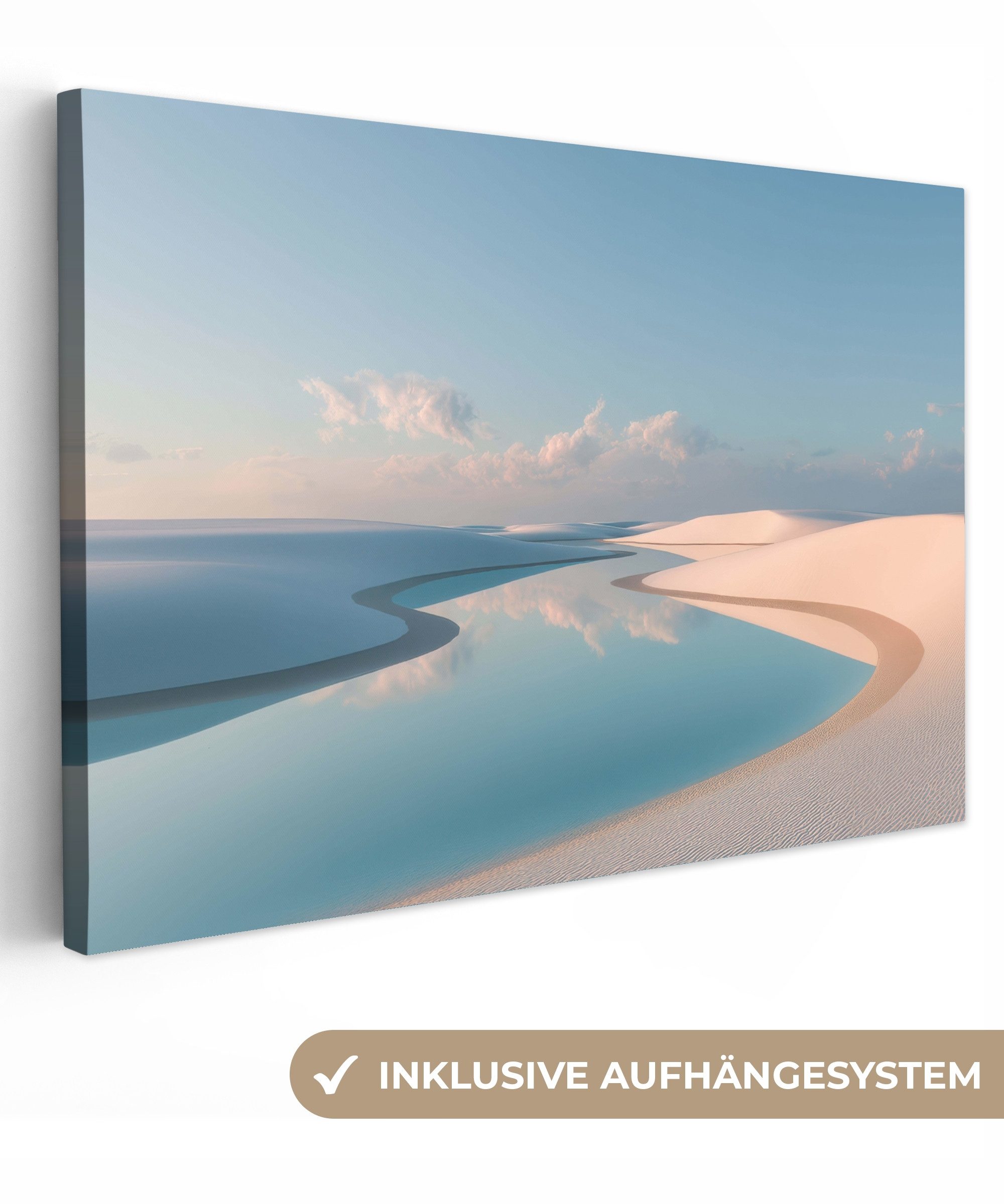 OneMillionCanvasses® Leinwandbild Dünen - Teich - günstig online kaufen