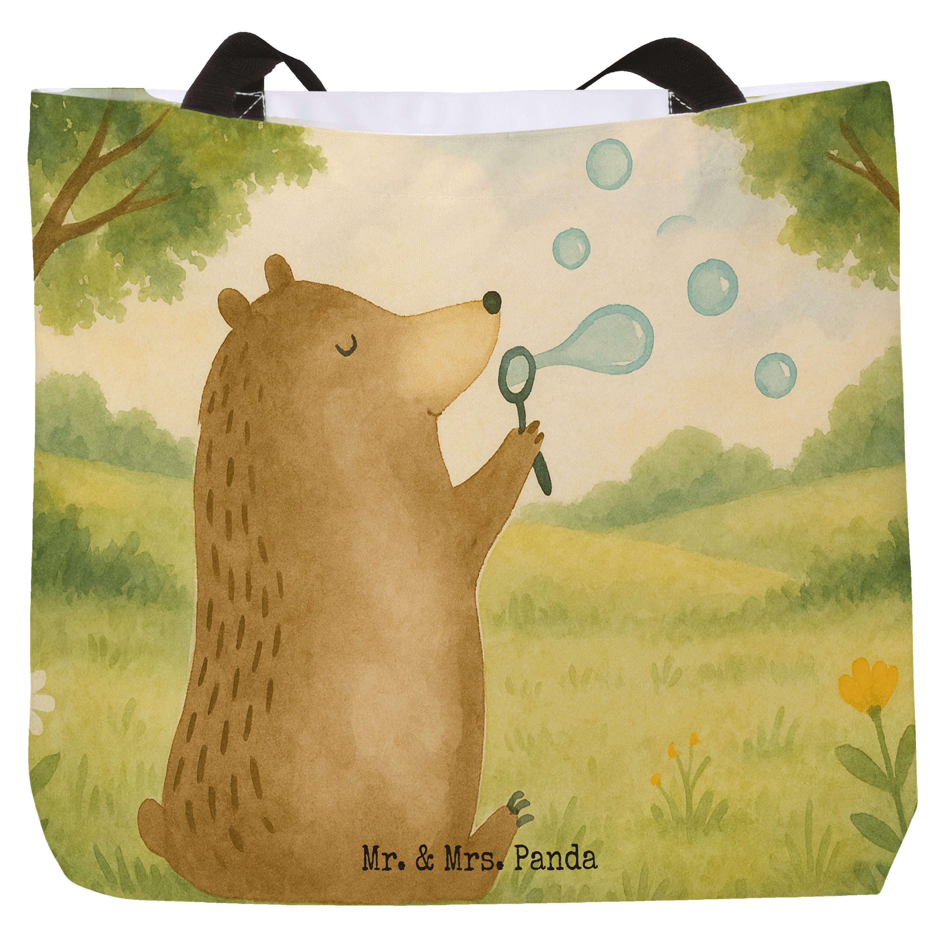 Shopper Bär Seifenblasen Design, Reisetasche, Weiß, Tasche, Beutel, Einkaufst