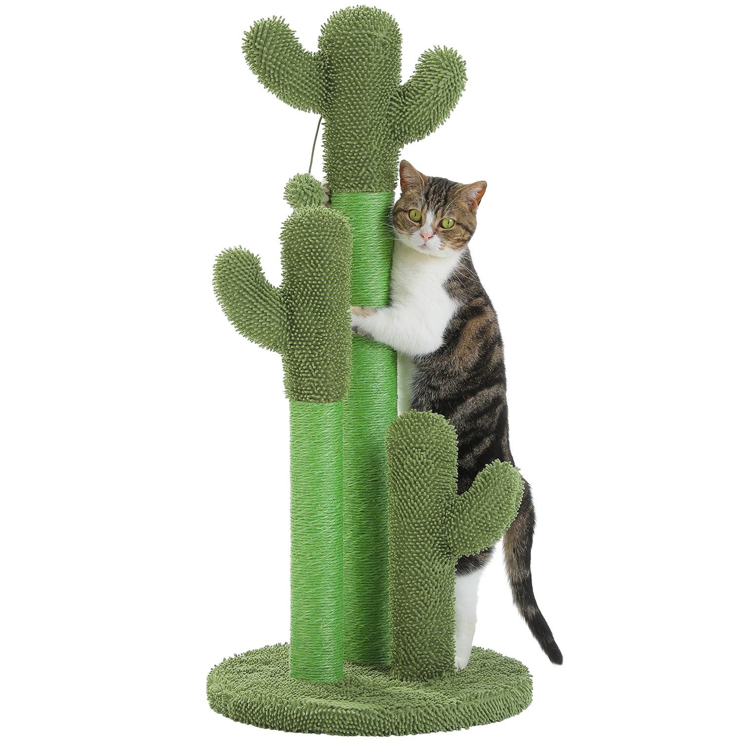 PAWZ Road Kratzbaum Kratzbaum Kaktus, Kratzsäule, 3 Pfosten in 1 Set Grün, Kaktus Design