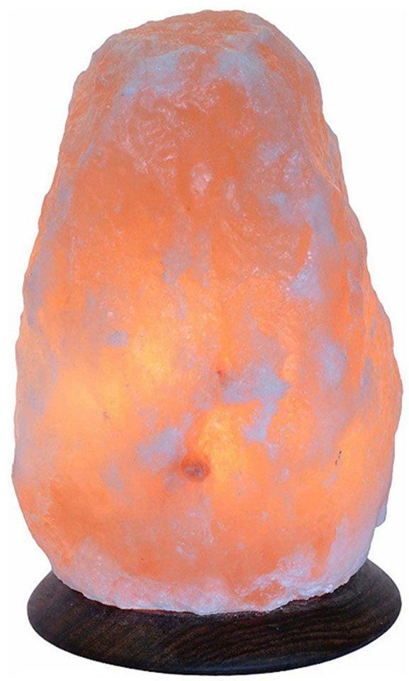 Wagner Life Design Salzkristall-Tischlampe Rock, Leuchtmittel wechselbar, Warmweiß, Handgefertigt aus Salzkristall - jeder Stein ein Unikat, ca.1,7 kg