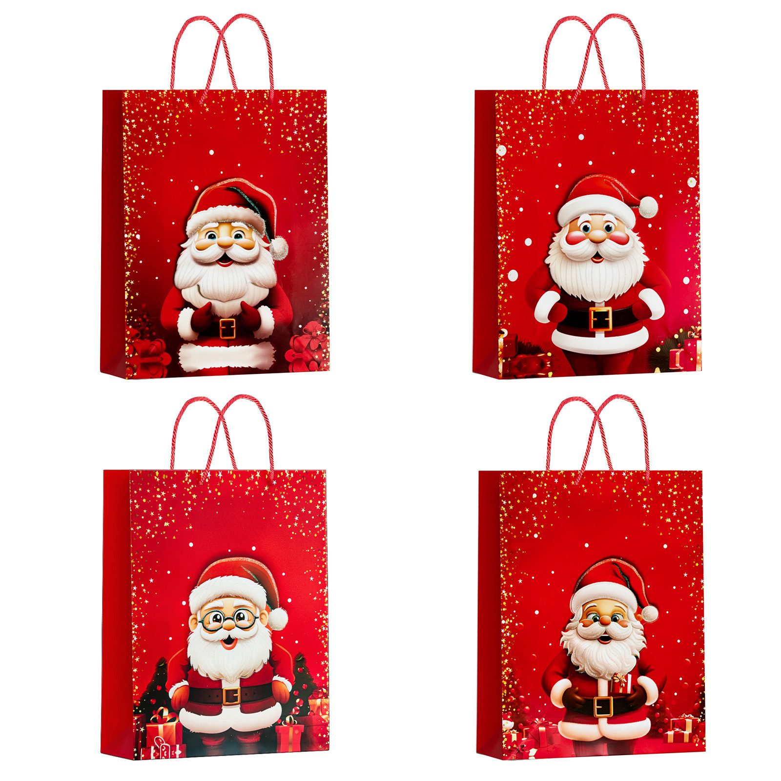 M&W DAS DESIGN Geschenkpapier Geschenktüten Papiertüten Weihnachtliche 32 x 26 x 10cm (HxBxT) 12er