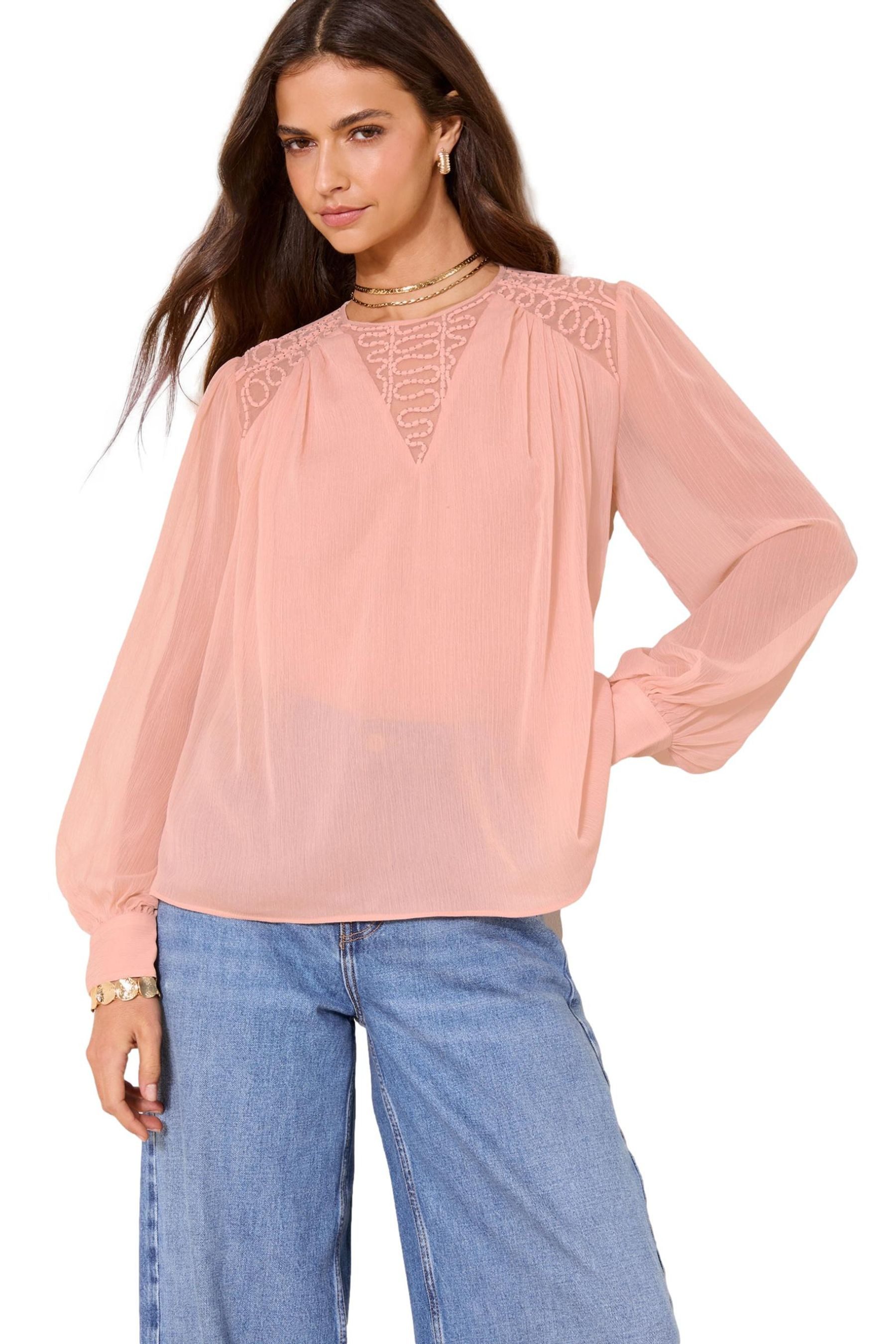 LIPSY Langarmbluse Lipsy Bluse mit Blousonärmeln, Regular (1-tlg)