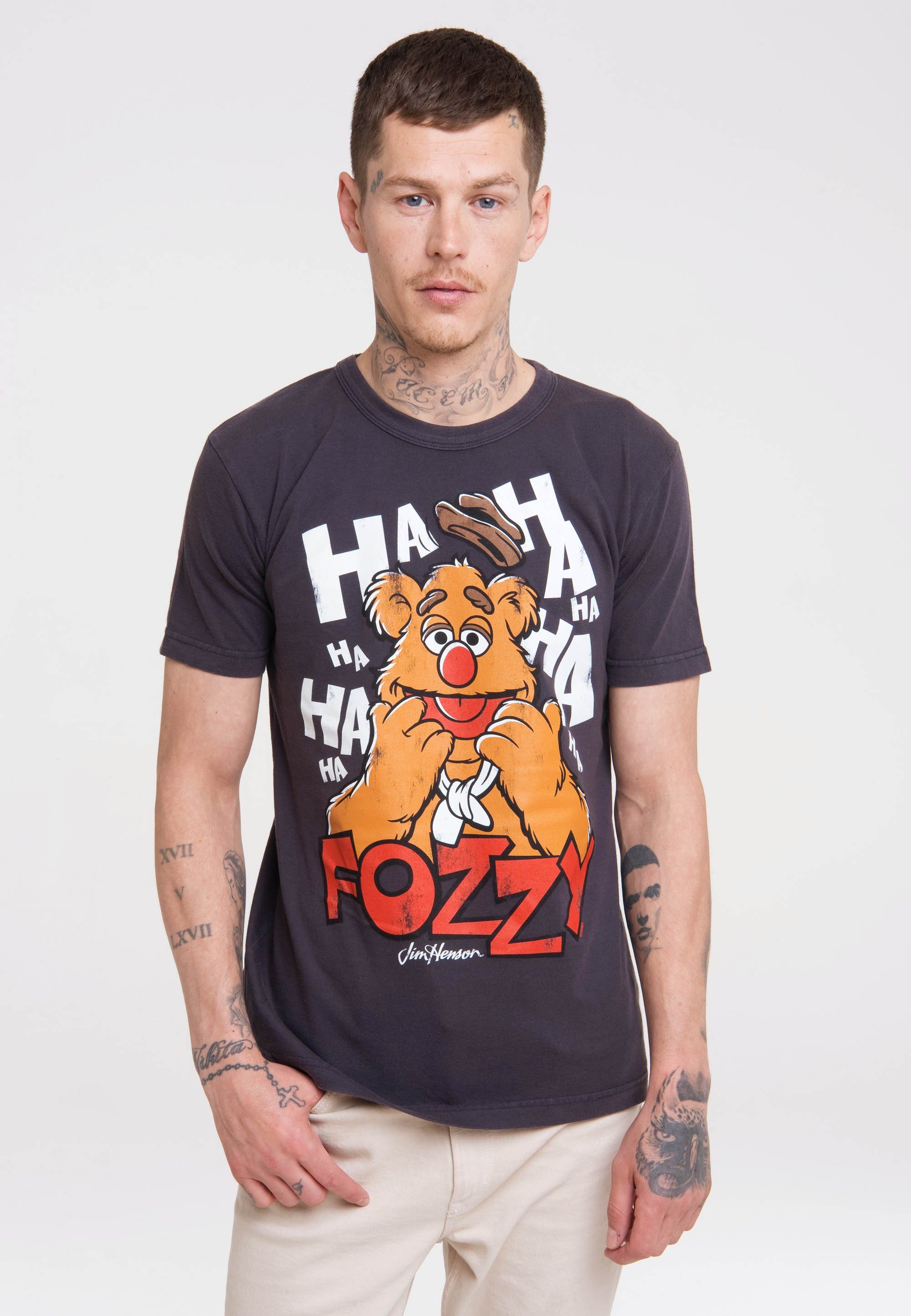 lizenziertem LOGOSHIRT - Print Fozzy T-Shirt Muppet Show mit Bär