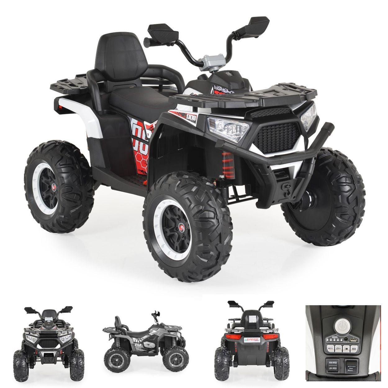 Moni Elektro-Kinderquad Kinder Elektro-Buggy Cool NEL, Belastbarkeit 30 kg, EVA-Reifen, Scheinwerfer, Musikfunktion