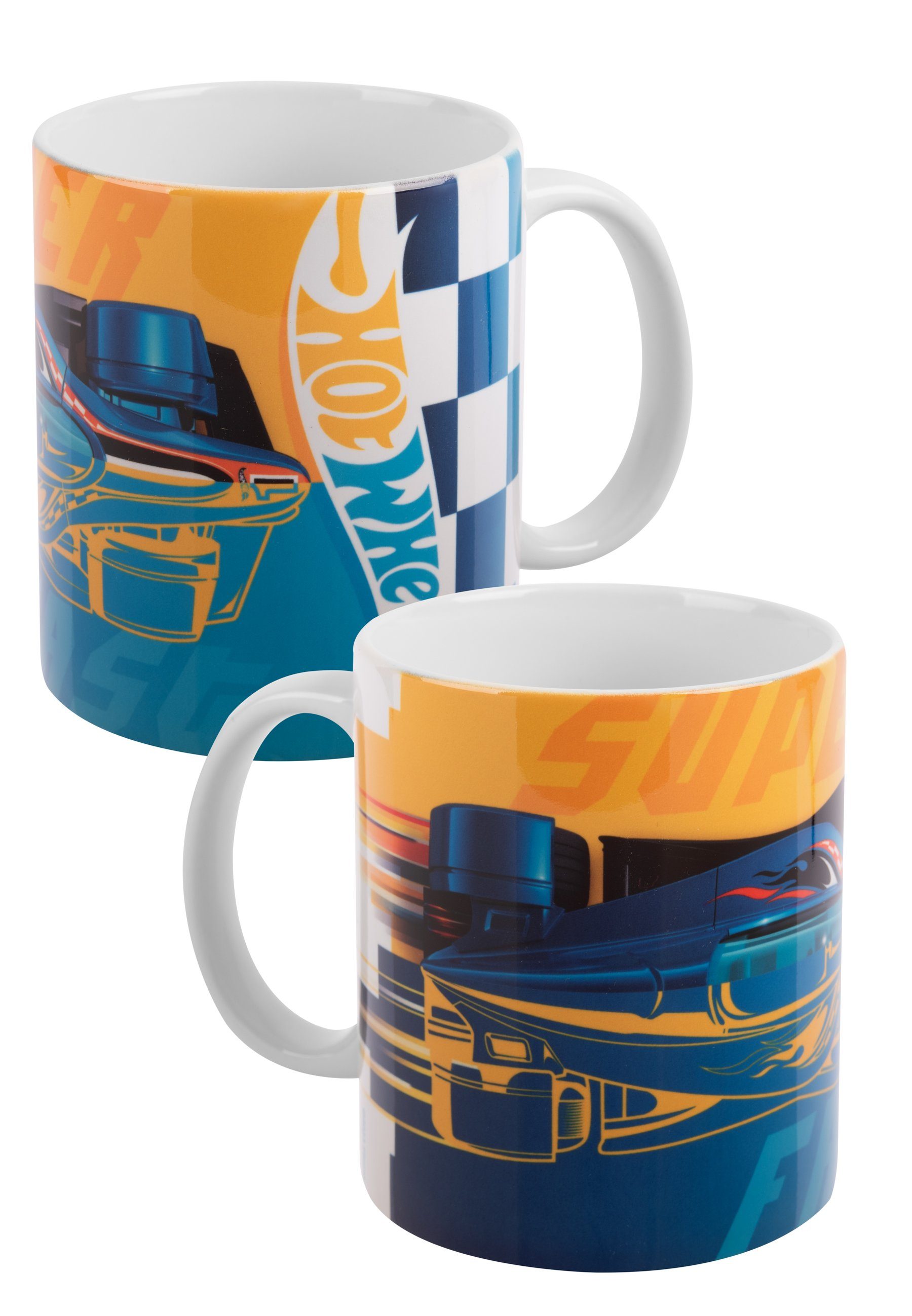 United Labels® Tasse Hot Wheels Tasse für Kinder - Final Zone aus Porzellan Blau 320 ml, Porzellan