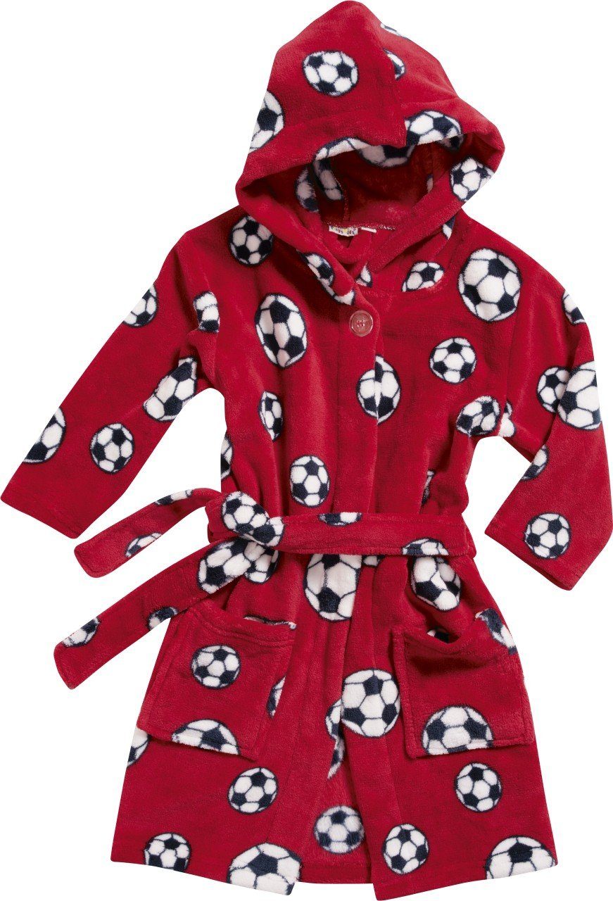 Playshoes Kinderbademantel Fleece-Bademantel Fußball