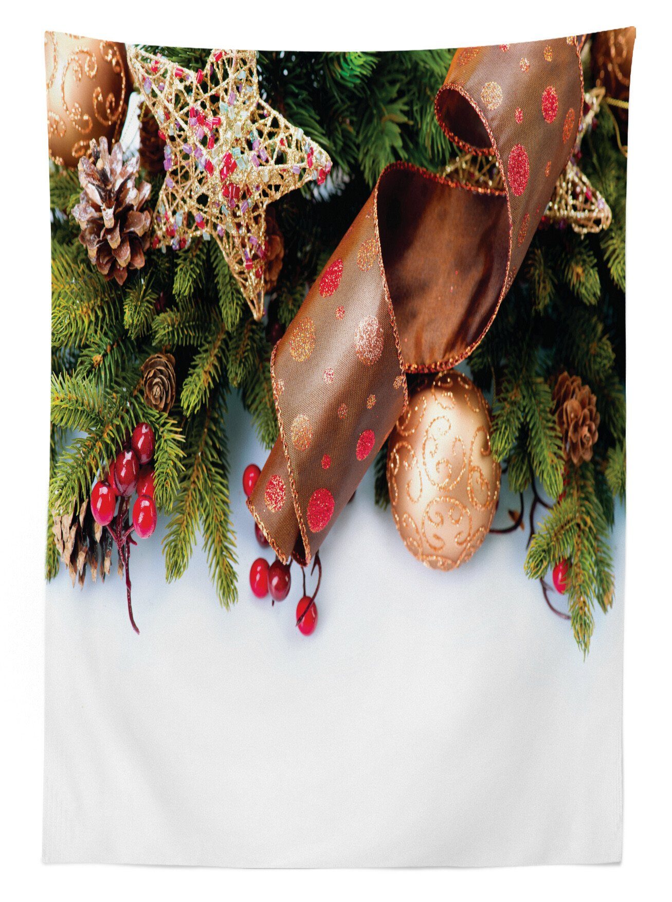 Abakuhaus Tischdecke Farbfest Waschbar Farben, den Tannenzapfen Außen Garland geeignet Bereich Für Weihnachten Klare