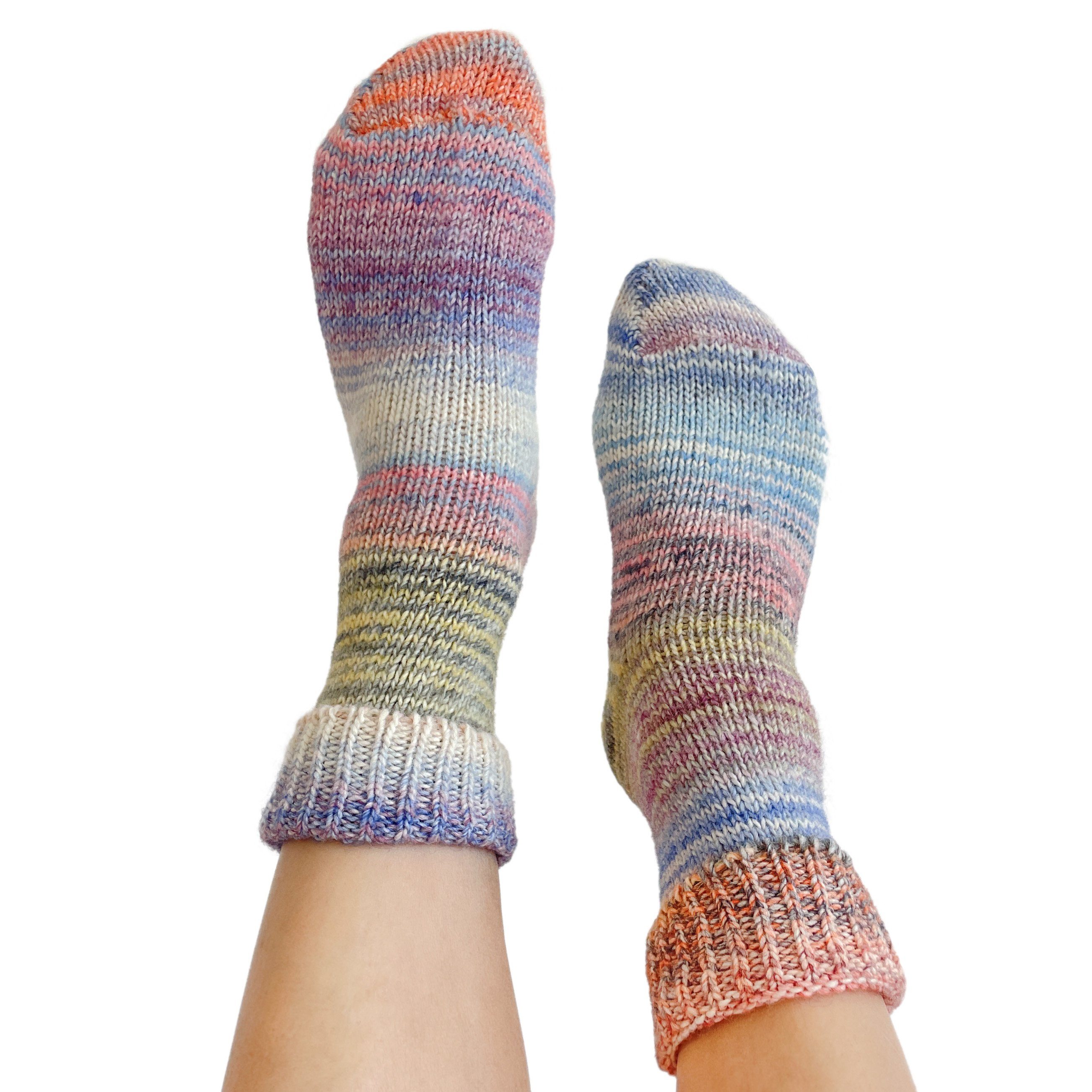 alpengoa Umschlagsocken Stricksocken Pastell