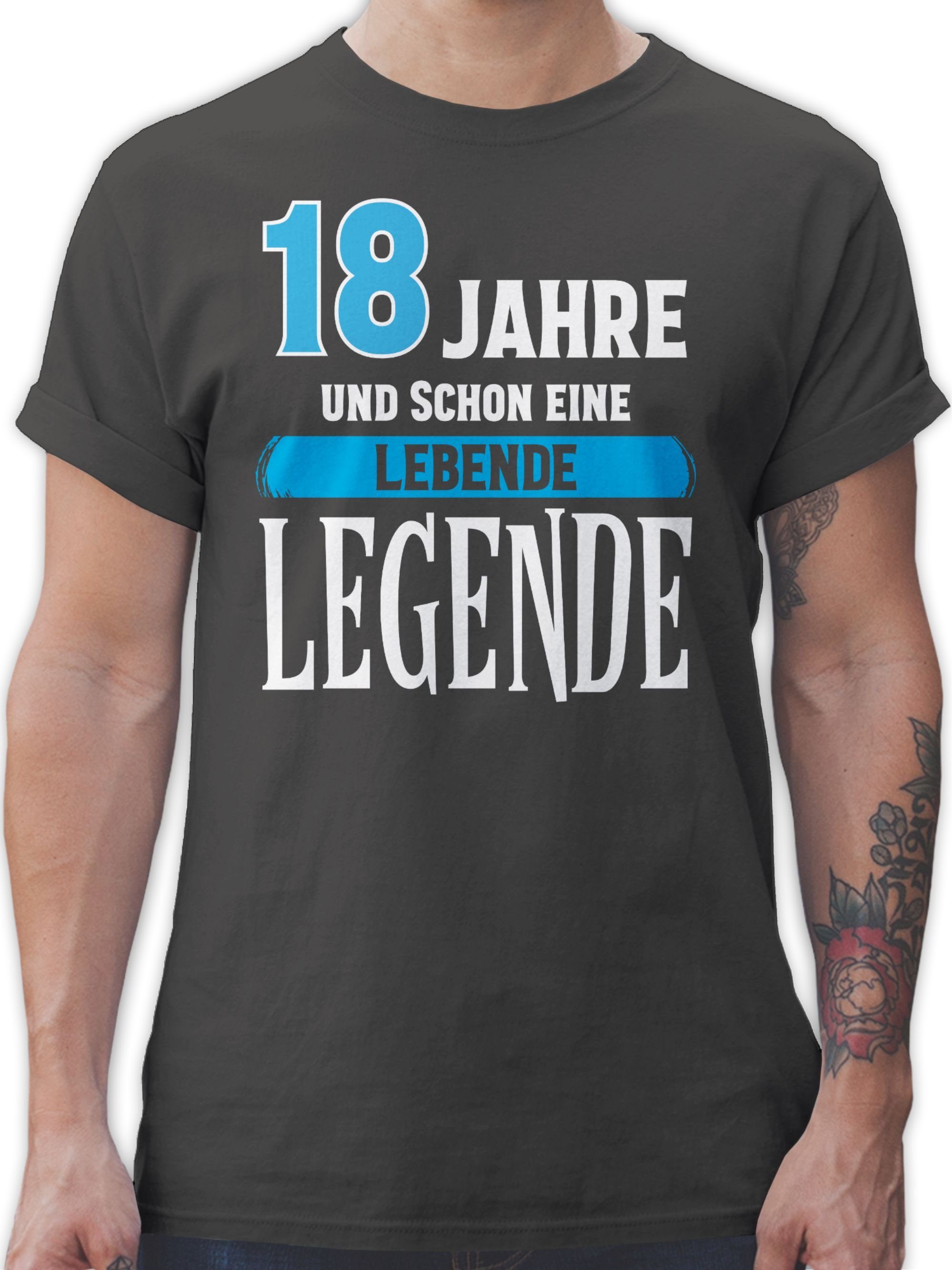 Shirtracer T-Shirt Achtzehnter Legende 18. Geburtstag 3 Dunkelgrau