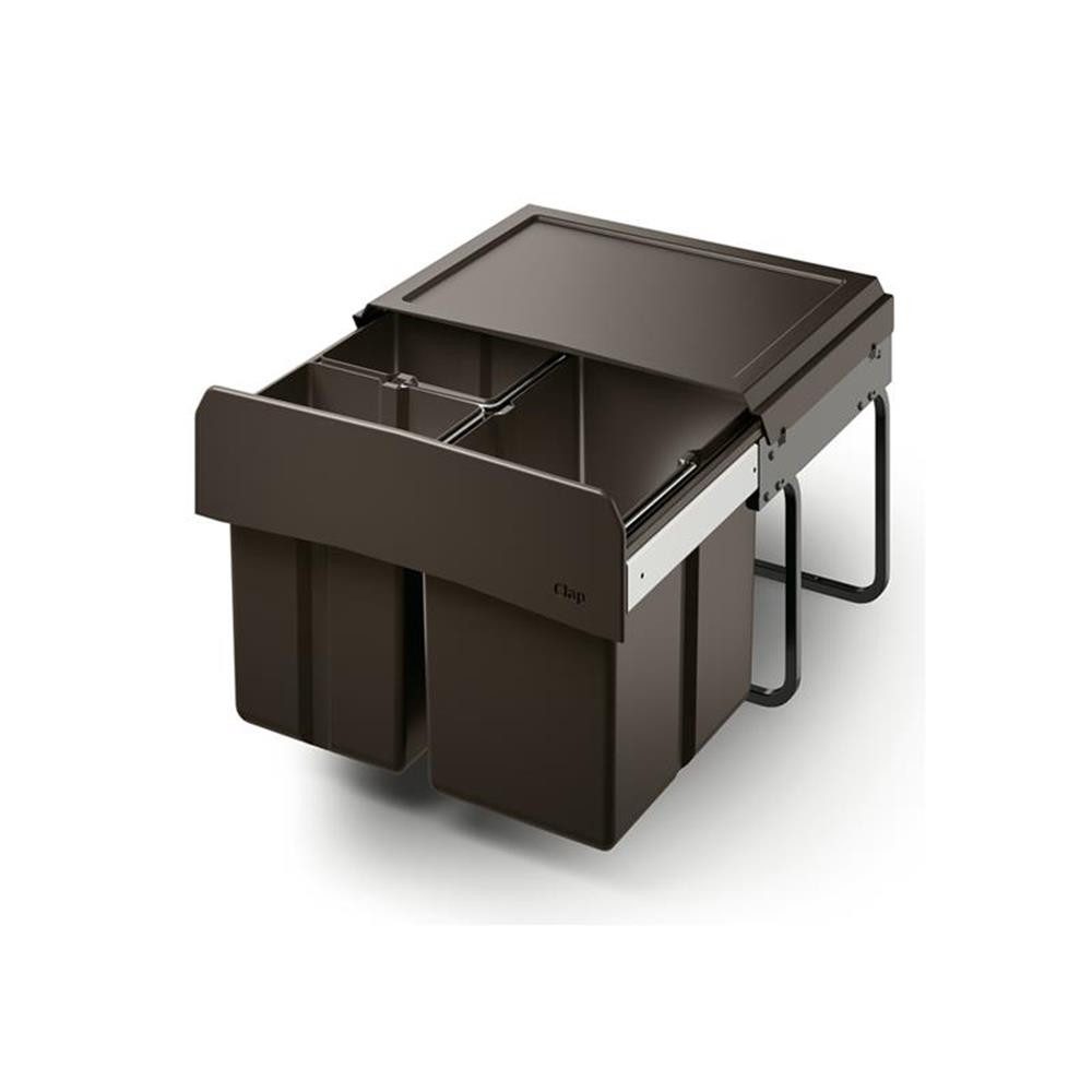 Naber Mülleimer Clap 3/500-3, Abfallsammler, anthrazit, zum Einbau in Unterschrank mit