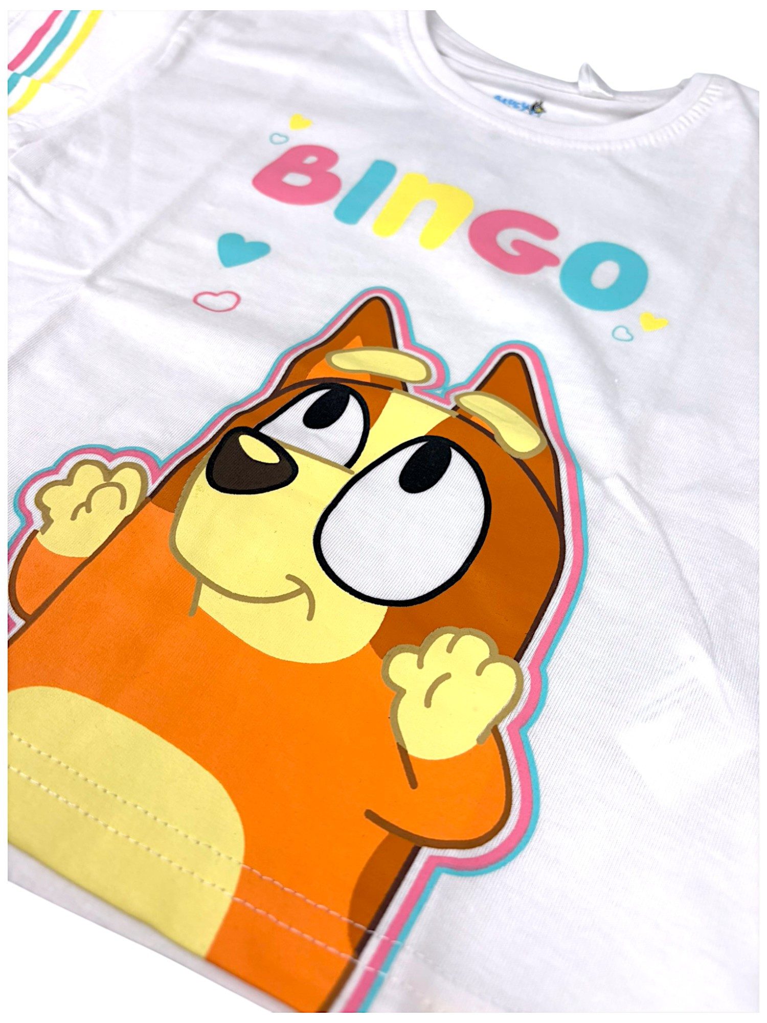 Bluey T-Shirt Bingo Mädchen Jersey Cropped Top aus Baumwolle Gr.92- 116 cm