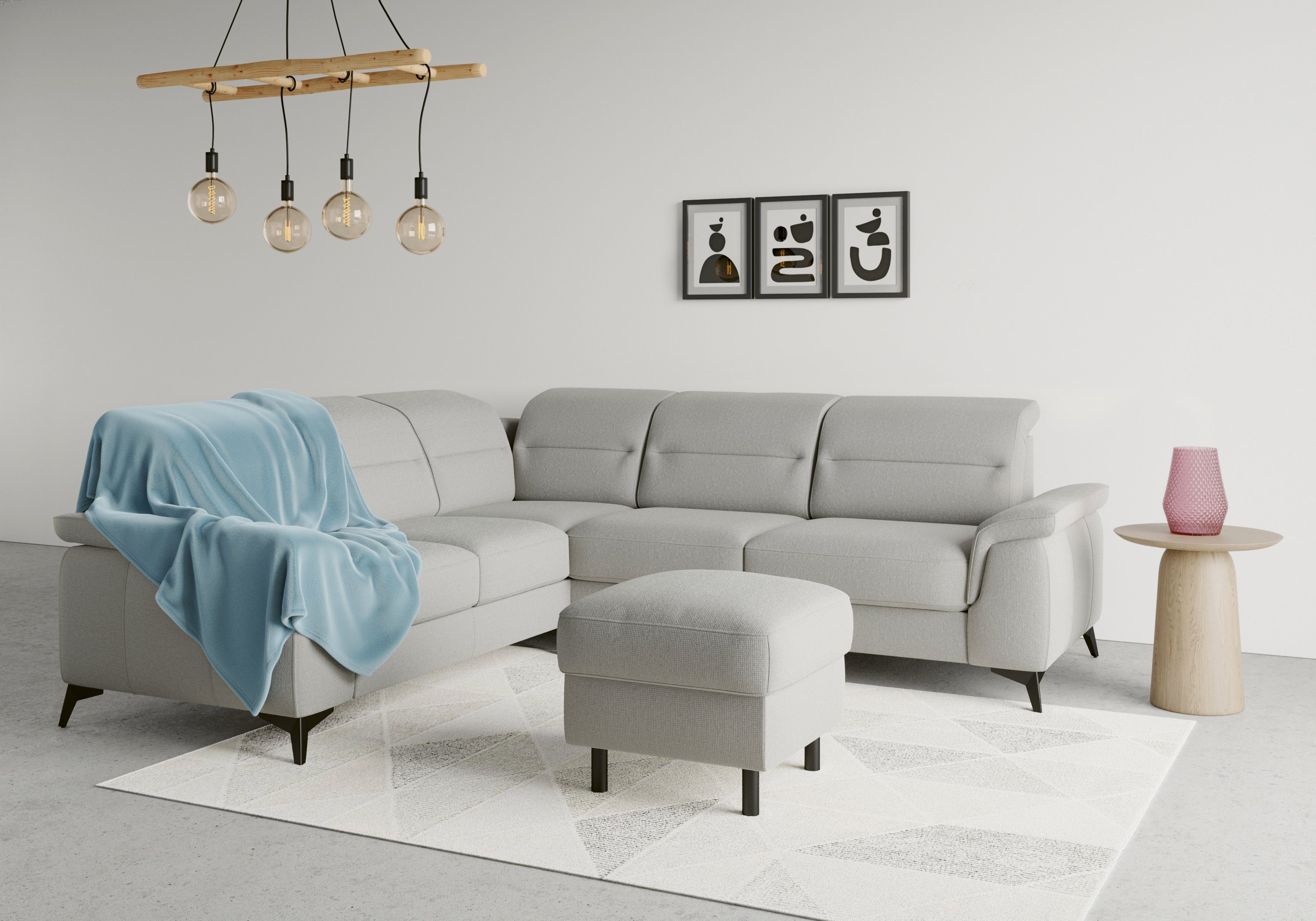 sit&more Ecksofa Sinatra, optinal mit Metallfüße Kopfteilverstellung Armteilfunktion, und