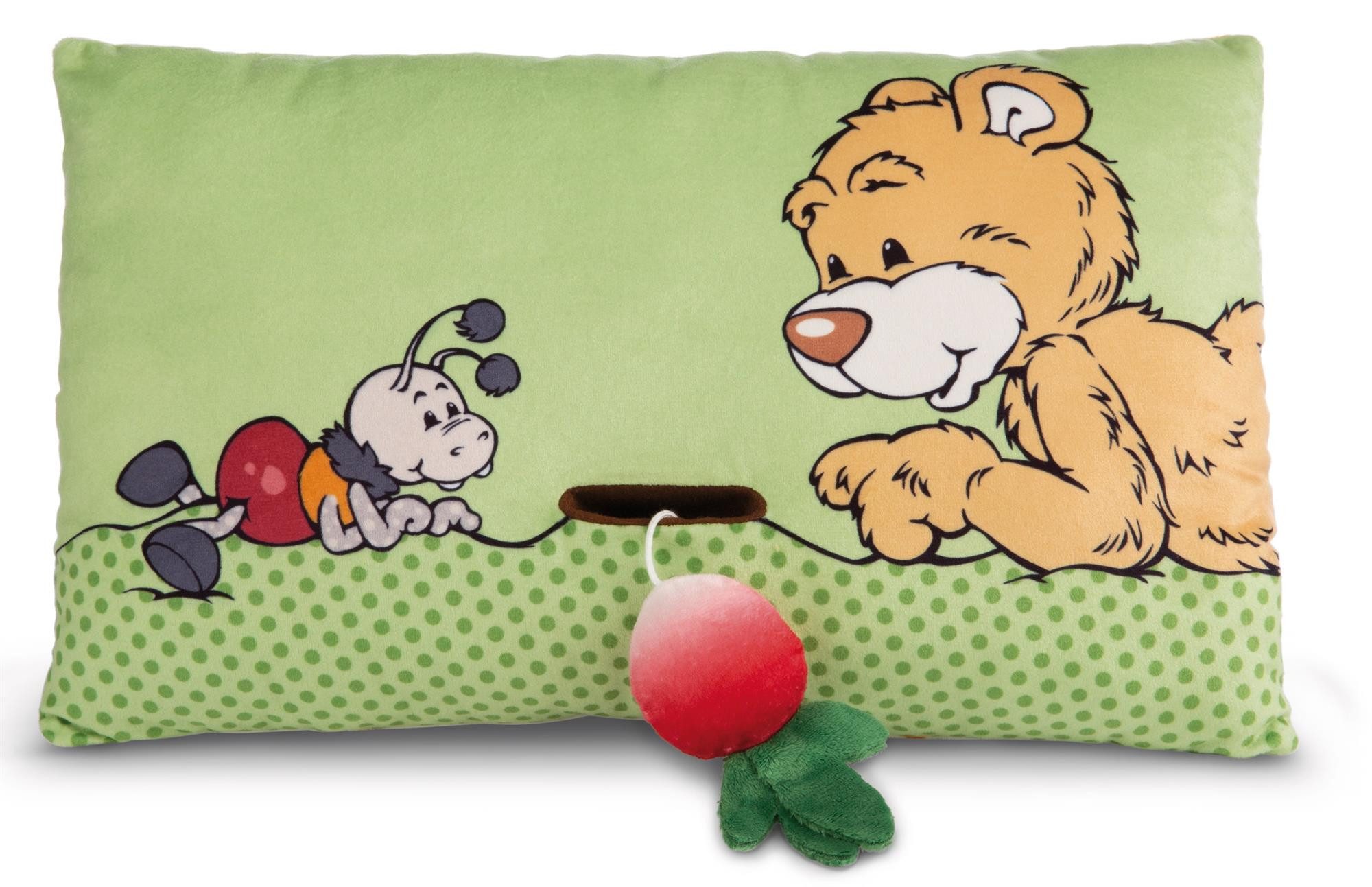 Nici Kuscheltier Nici Kissen Bär Mielo mit 2-D Radieschen 43 x 25 cm
