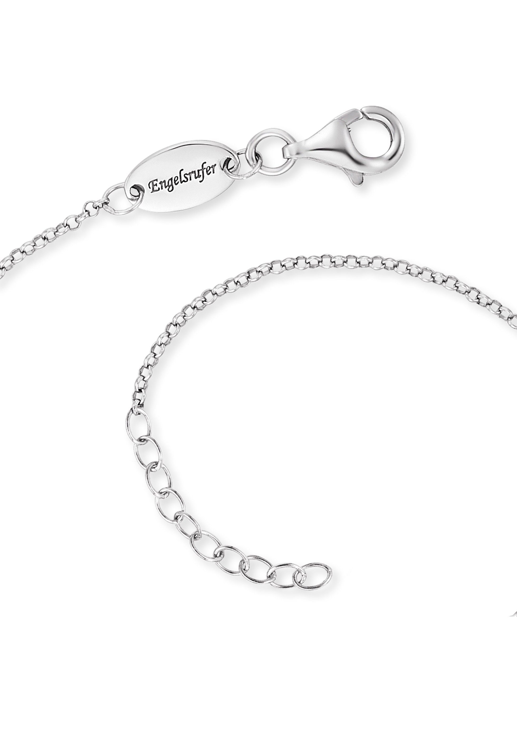 Engelsrufer Armband Himmelsträne mit Lebensblume, mit Rosenquarz, Zirkonia (synth)