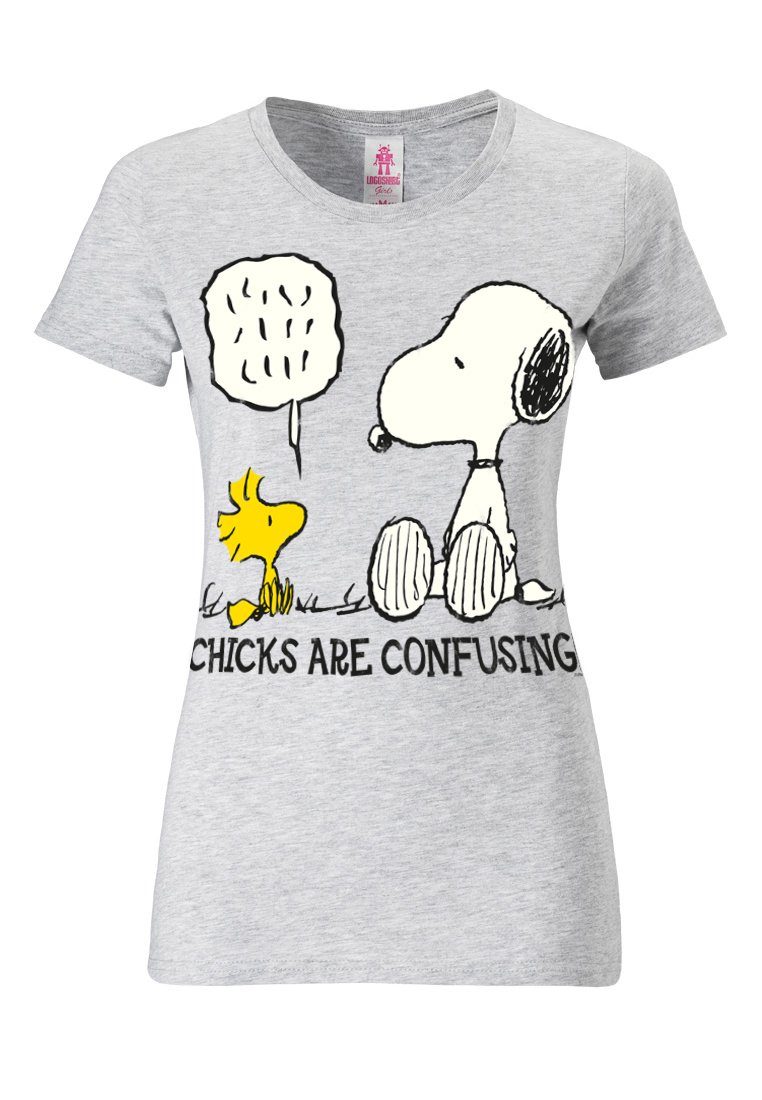 mit LOGOSHIRT - Snoopy-Frontprint niedlichem Snoopy T-Shirt Peanuts