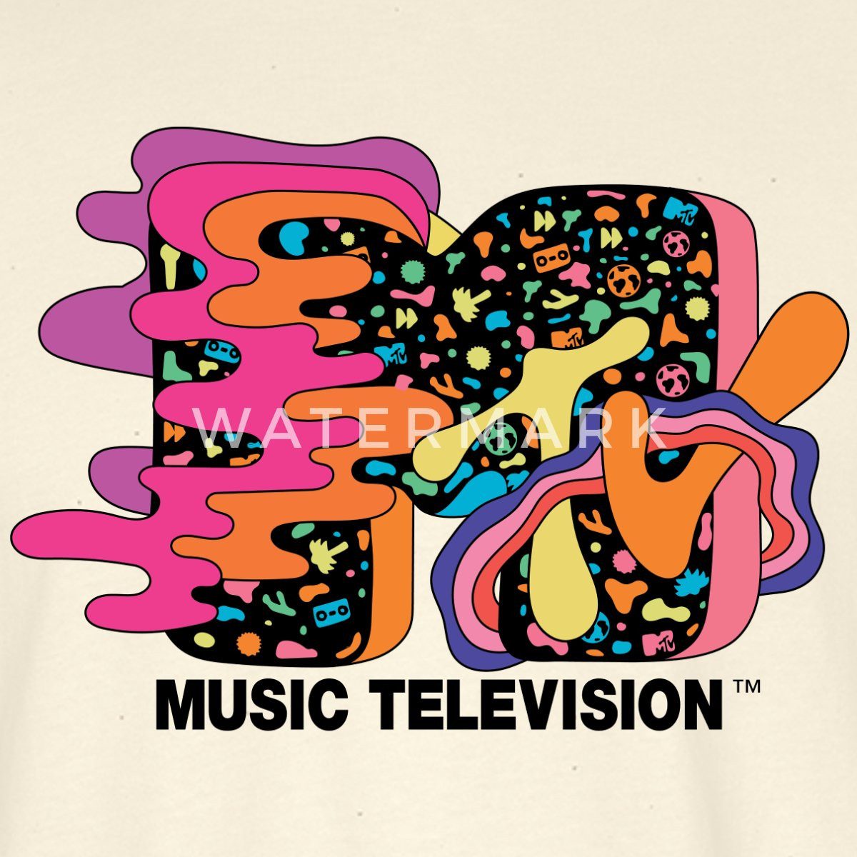 Spreadshirt T-Shirt MTV Music Television Buntes Trippy Logo Oversize Unisex T-Shirt (1-tlg)
