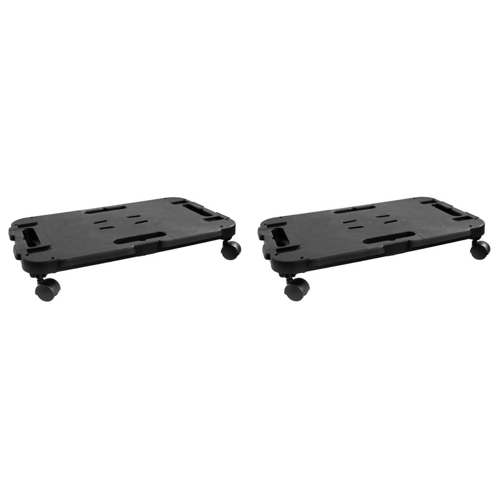 vidaXL Rollwagen Transportroller 2 Stk. Schwarz Polypropylen 200 kg, (2 St)