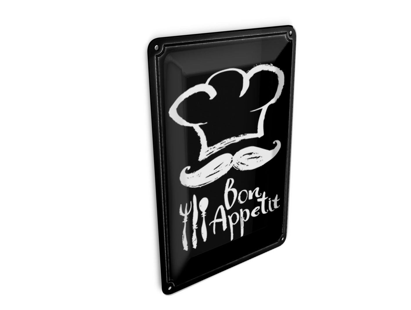 Femer GmbH Postkarte Essen 10x14cm Bon Appetit Restaurant s/w, unfrankiert