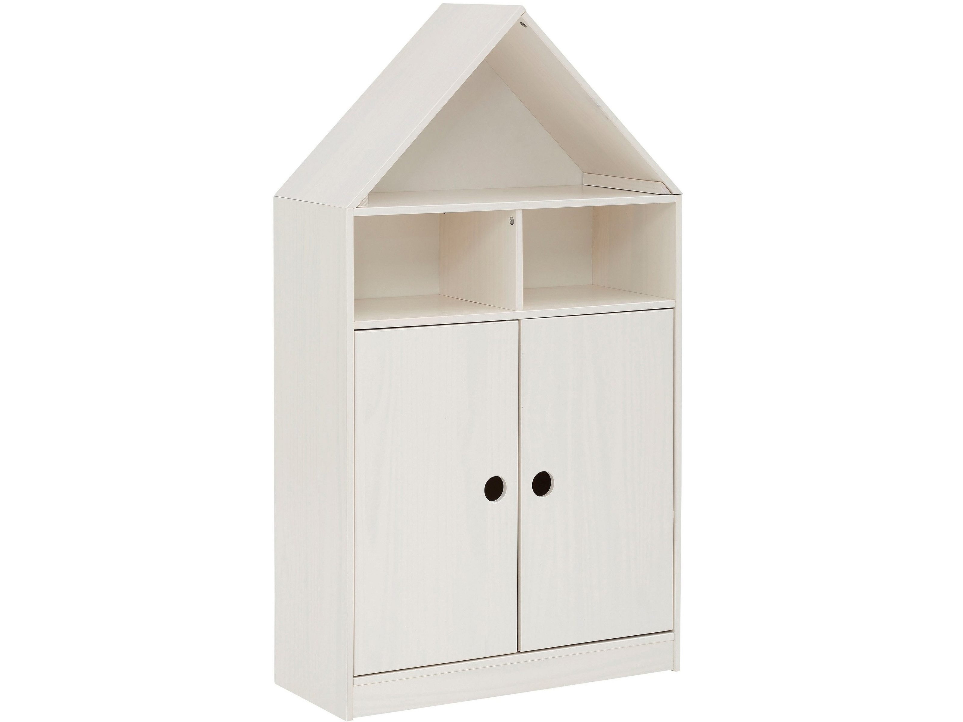 freiraum Bücherregal Umeå, 133x75 cm in Weiß, teilmassiv, mit 2 Türen und 1 Fach