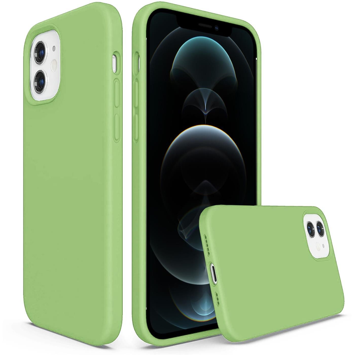 CoolGadget Handyhülle Silikon Case für das iPhone 12 / 12 Pro Slim TPU Cover 6,1 Zoll, Weiche Schutz Hülle mit Innen Fleece aus Stoff Handy Tasche