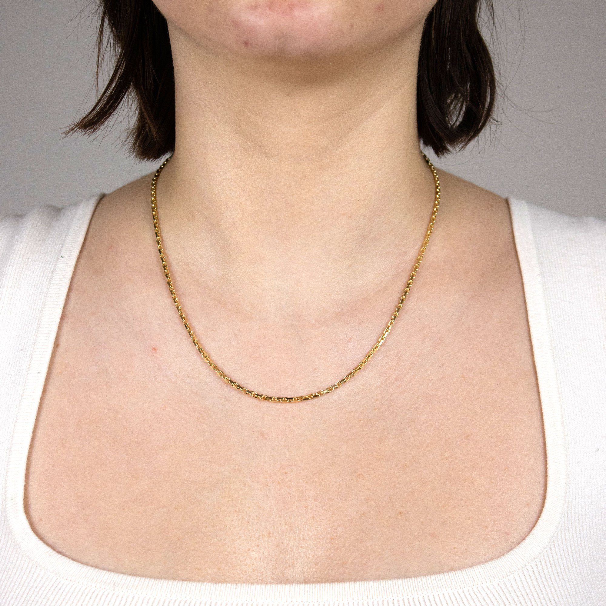 HOPLO Goldkette Ankerkette diamantiert Länge 45cm günstig online kaufen