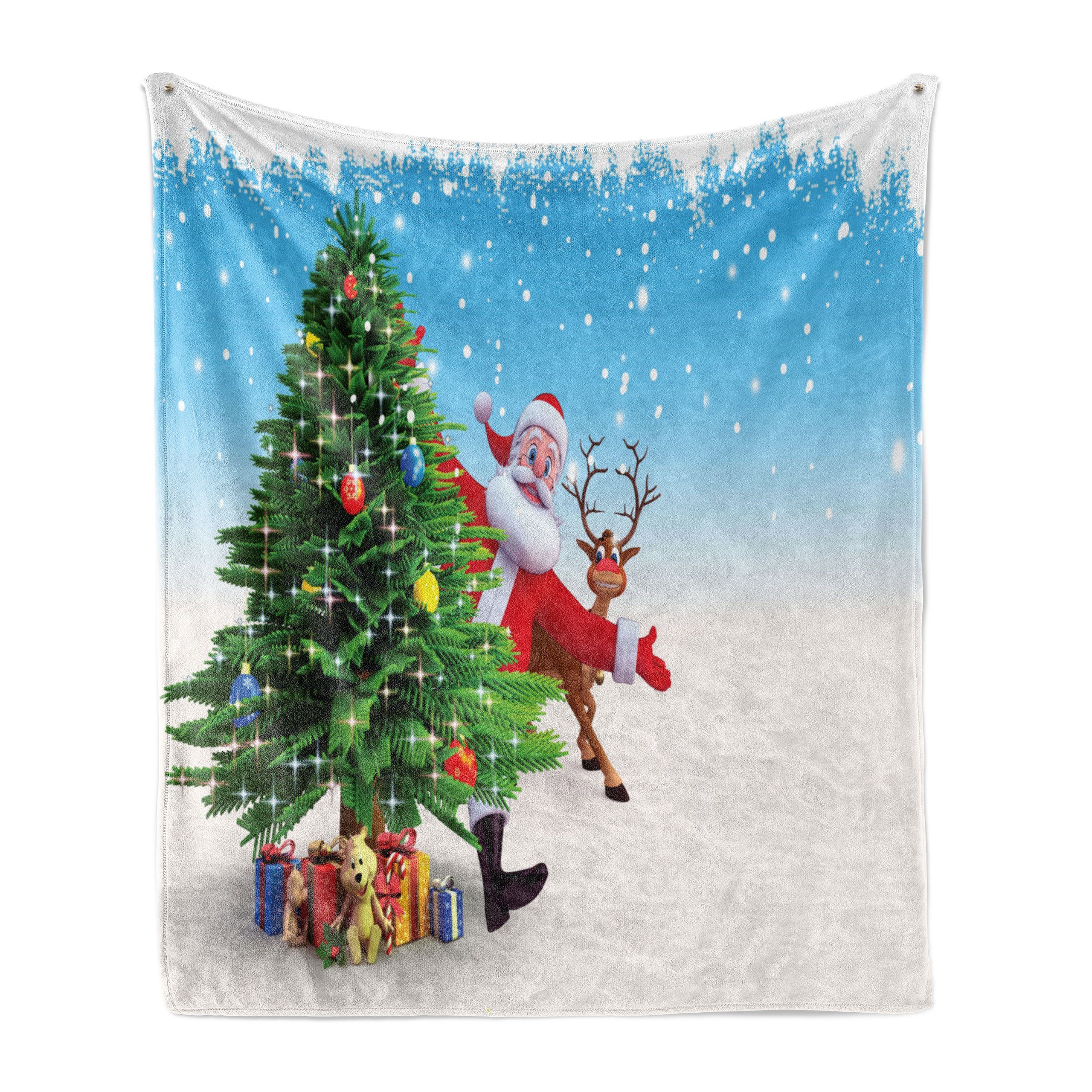 Weihnachtsmann Xmas Abakuhaus, Gemütlicher Reindeer für und Innen- Plüsch Geschenke Wohndecke Außenbereich, den